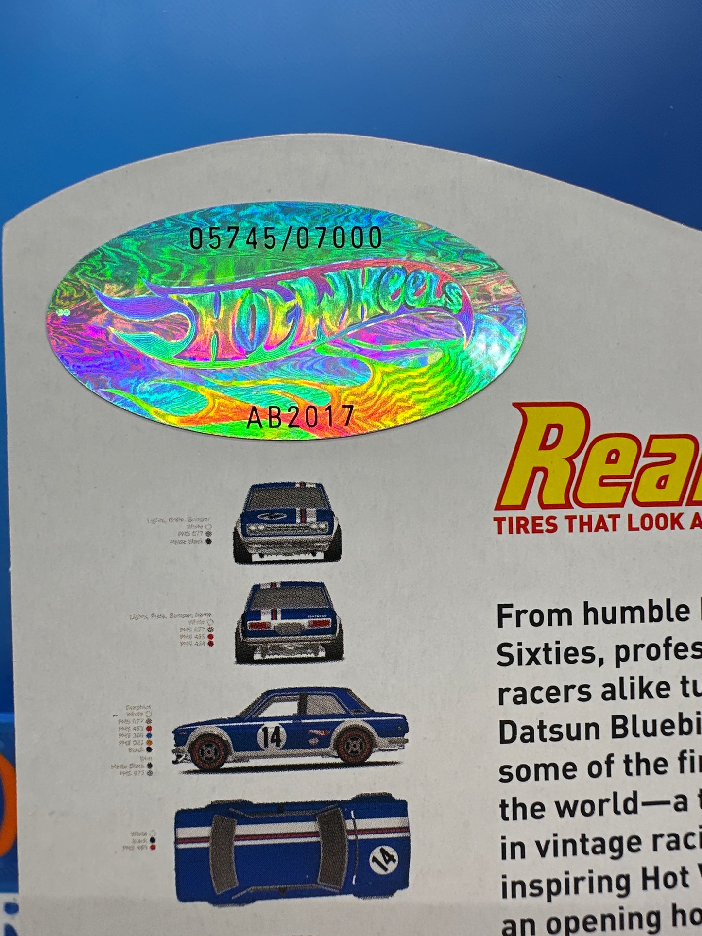 Hot Wheels RLC Red Line Club - Real Riders - Blue Datsun Bluebird 510