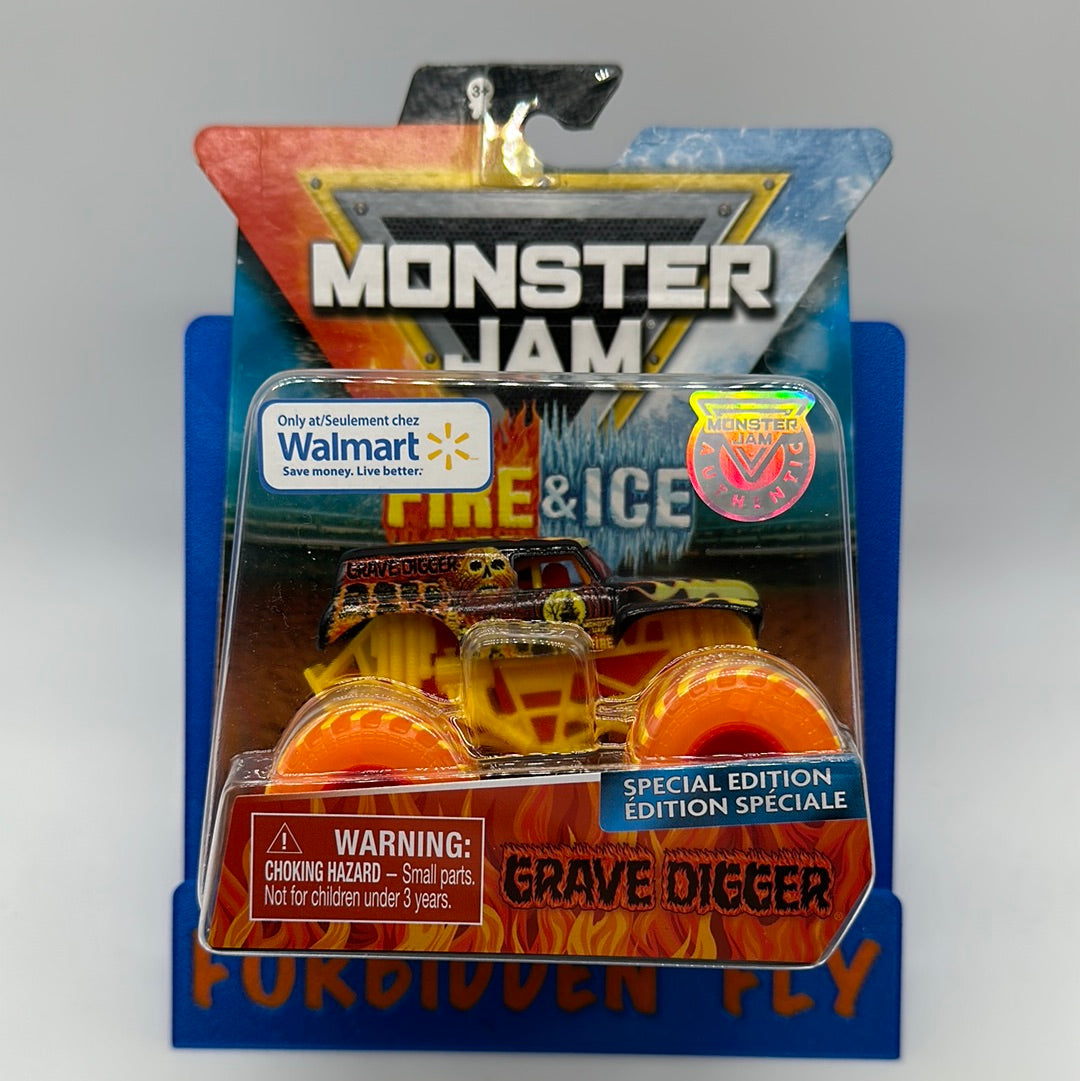 Spinmaster Monster Jam Monster Trucks - Walmart Exclusive Fire & Ice Series - Fire Grave Digger