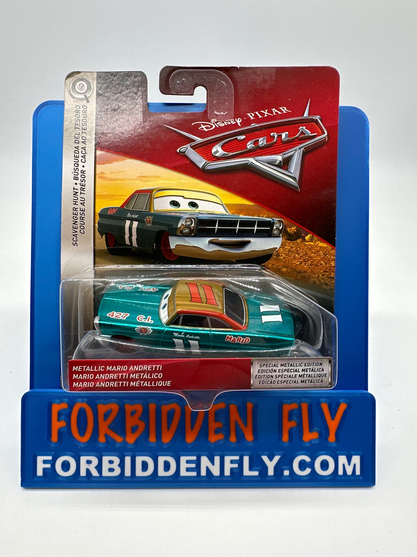 Disney Pixar Cars Movie - Scavenger Hunt Chase - Metallic Mario Andretti