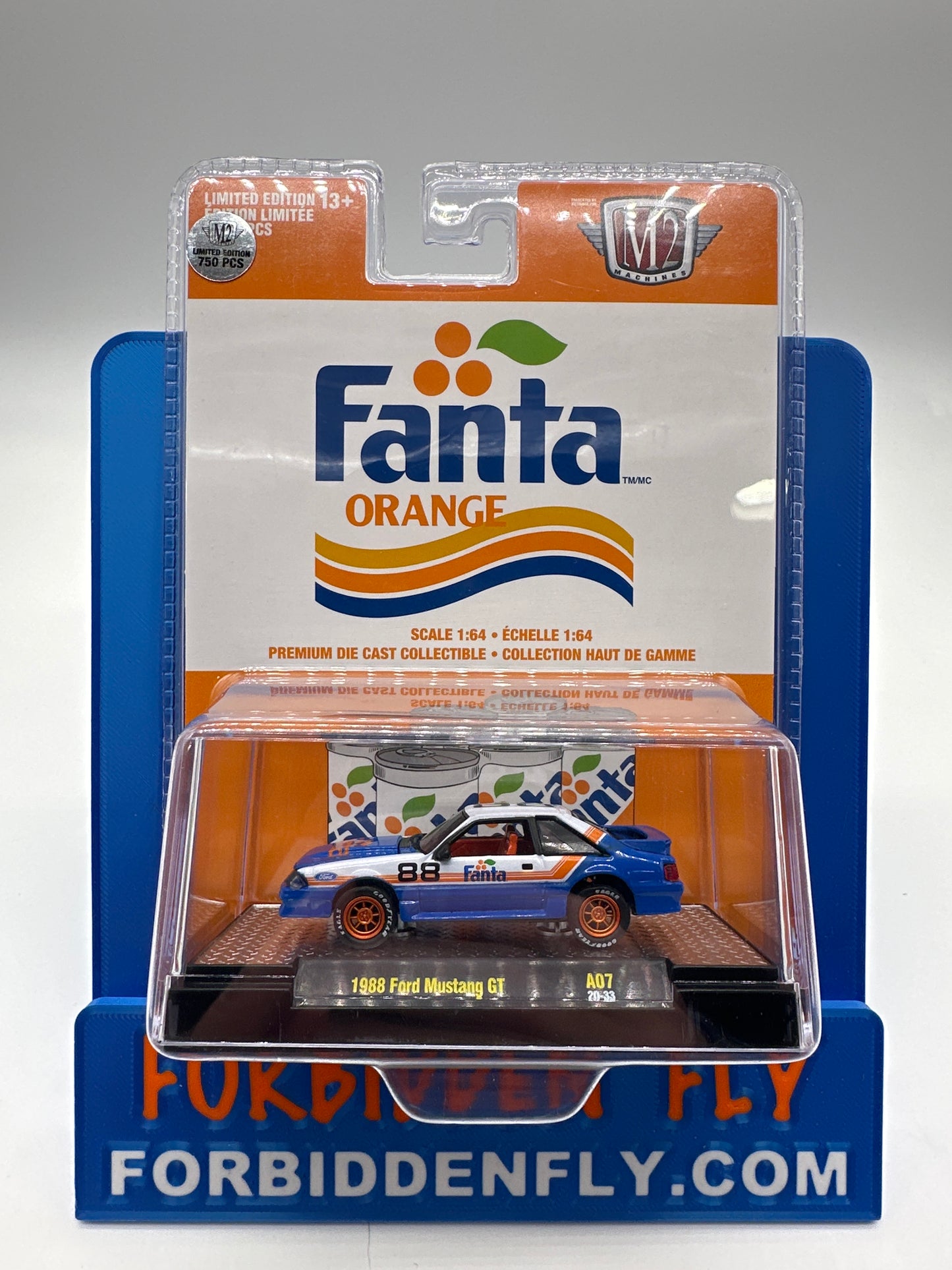 M2 Machines Acrylic Boxed Car - Fanta Series A07 - 1988 Ford Mustang GT - Chase