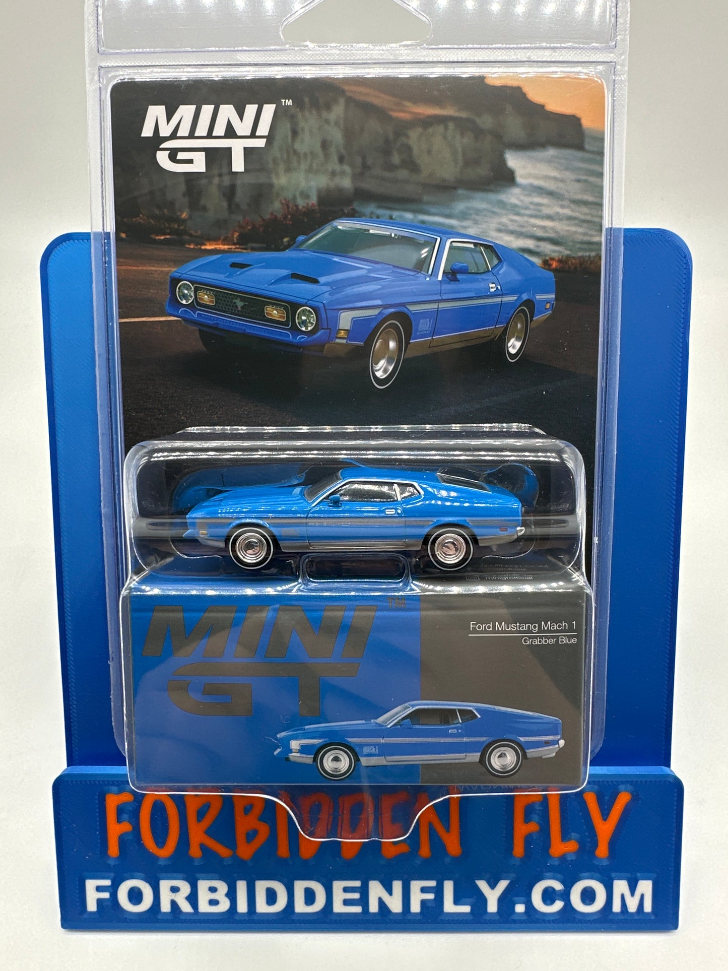 Mini GT Regular Release #1138 - Grabber Blue Ford Mustang Mach 1