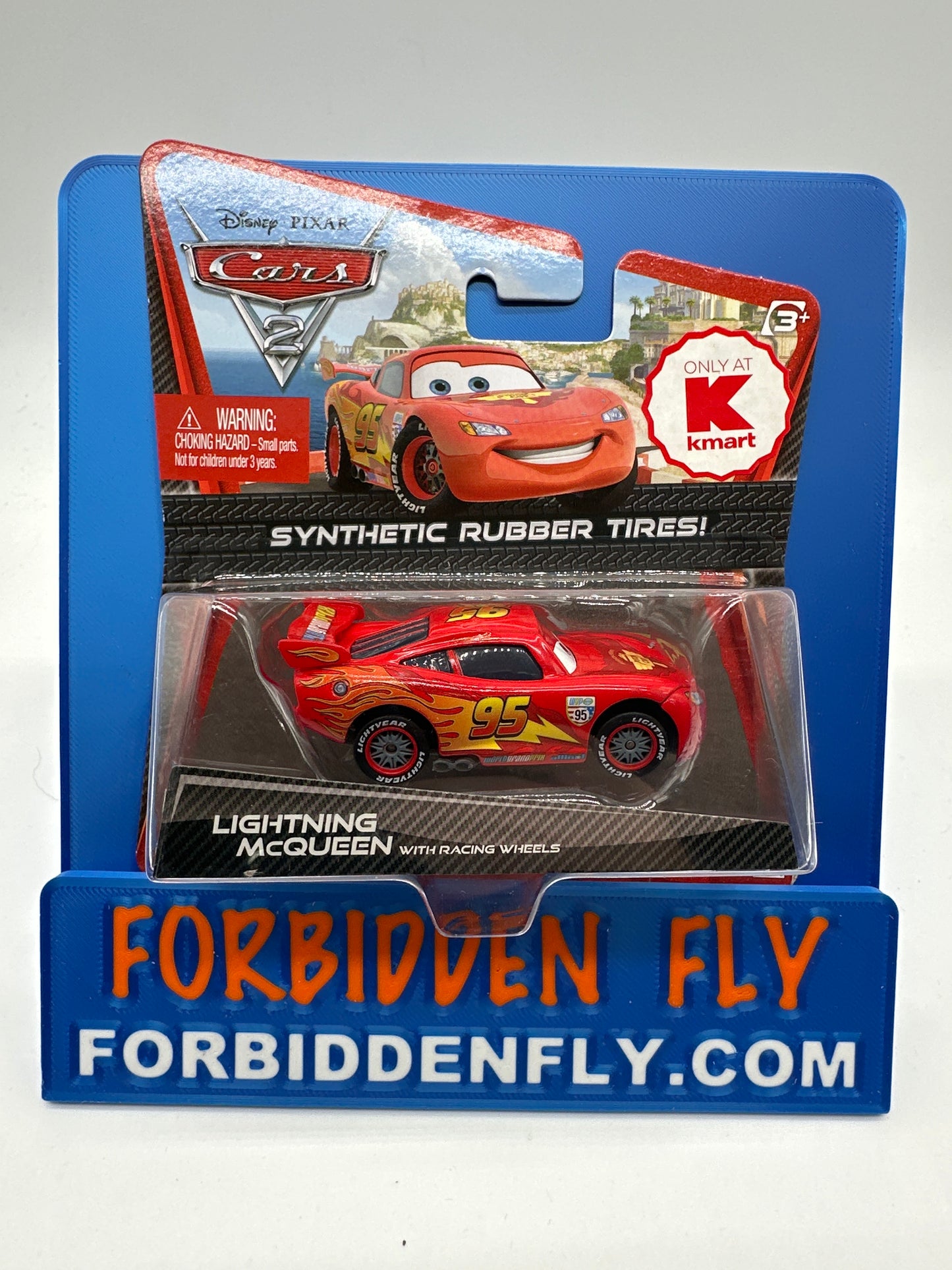 Disney Pixar Cars Movie - Cars 2 K Mart Exclusive - Lightning Mcqueen with Racing Wheels with Synthetic Rubber Tires