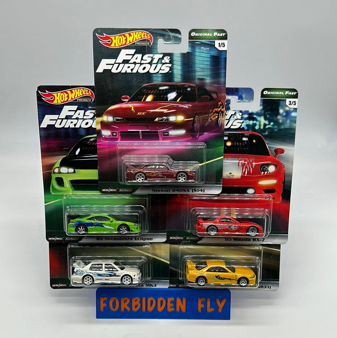 Hot Wheels Premium Fast And Furious Original Fast Complete Set Of 5 Cars