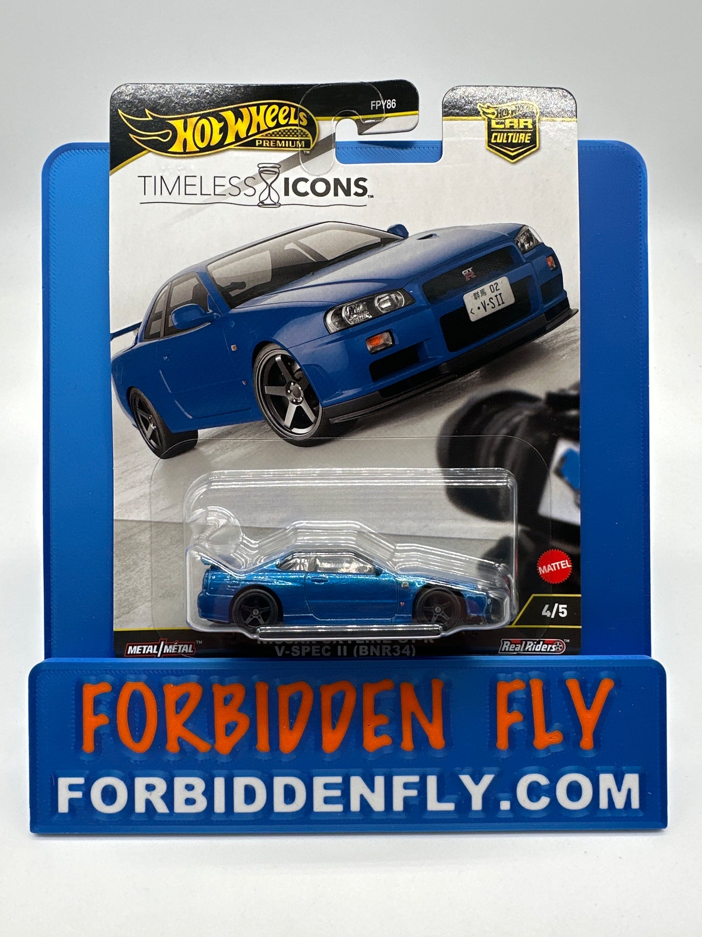 Hot Wheels Car Culture Premium - Timeless Icons Series Single - #4/5 - Nissan Skyline GT-R V-Spec II (BNR34)