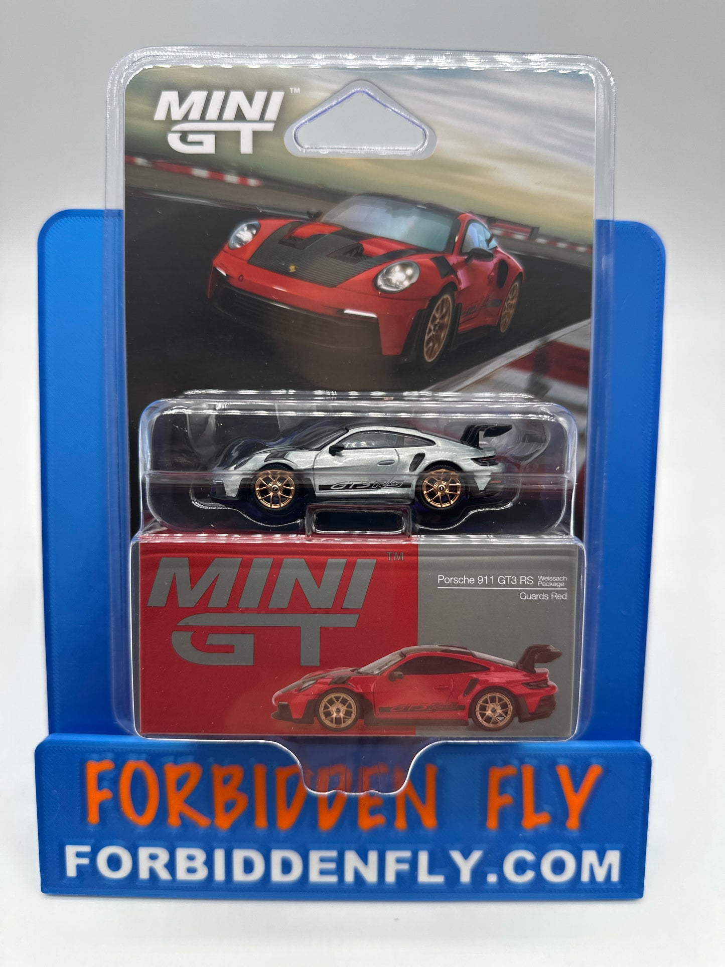 Mini GT Regular Release #1060 - Porsche 911 GT3 RS Weissach Package - Guards Red - Raw Chase
