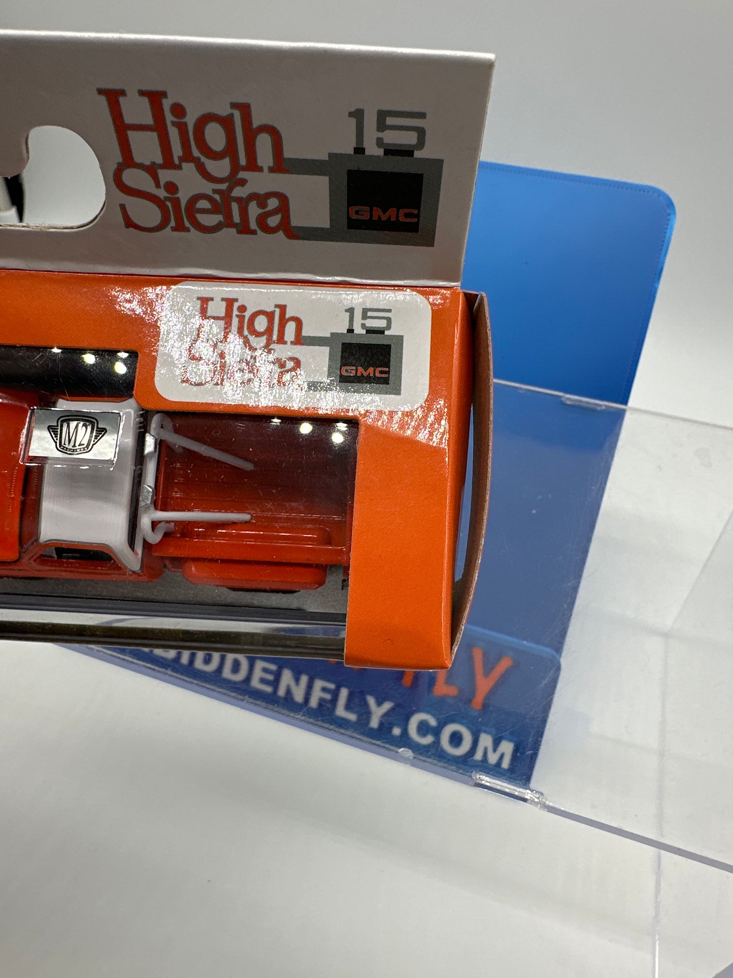 M2 Machines Acrylic Boxed Car - R62 - Orange 1976 GMC High Sierra 15 4x4 Square Body Truck