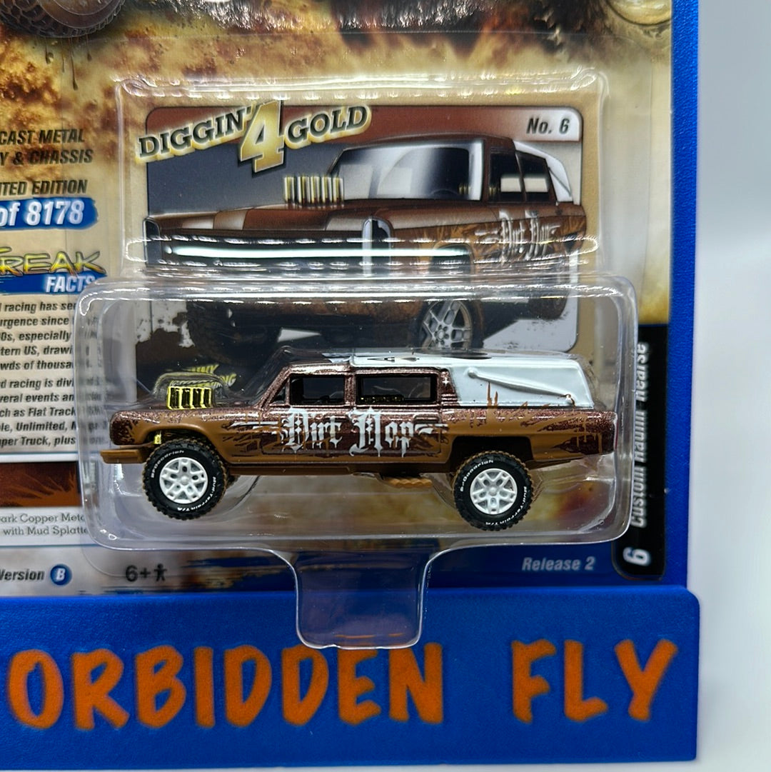 Johnny Lightning -Street Freaks - Off Road - 2022 Release 2 - Version B - Custom Haulin’ Hearse - Brown