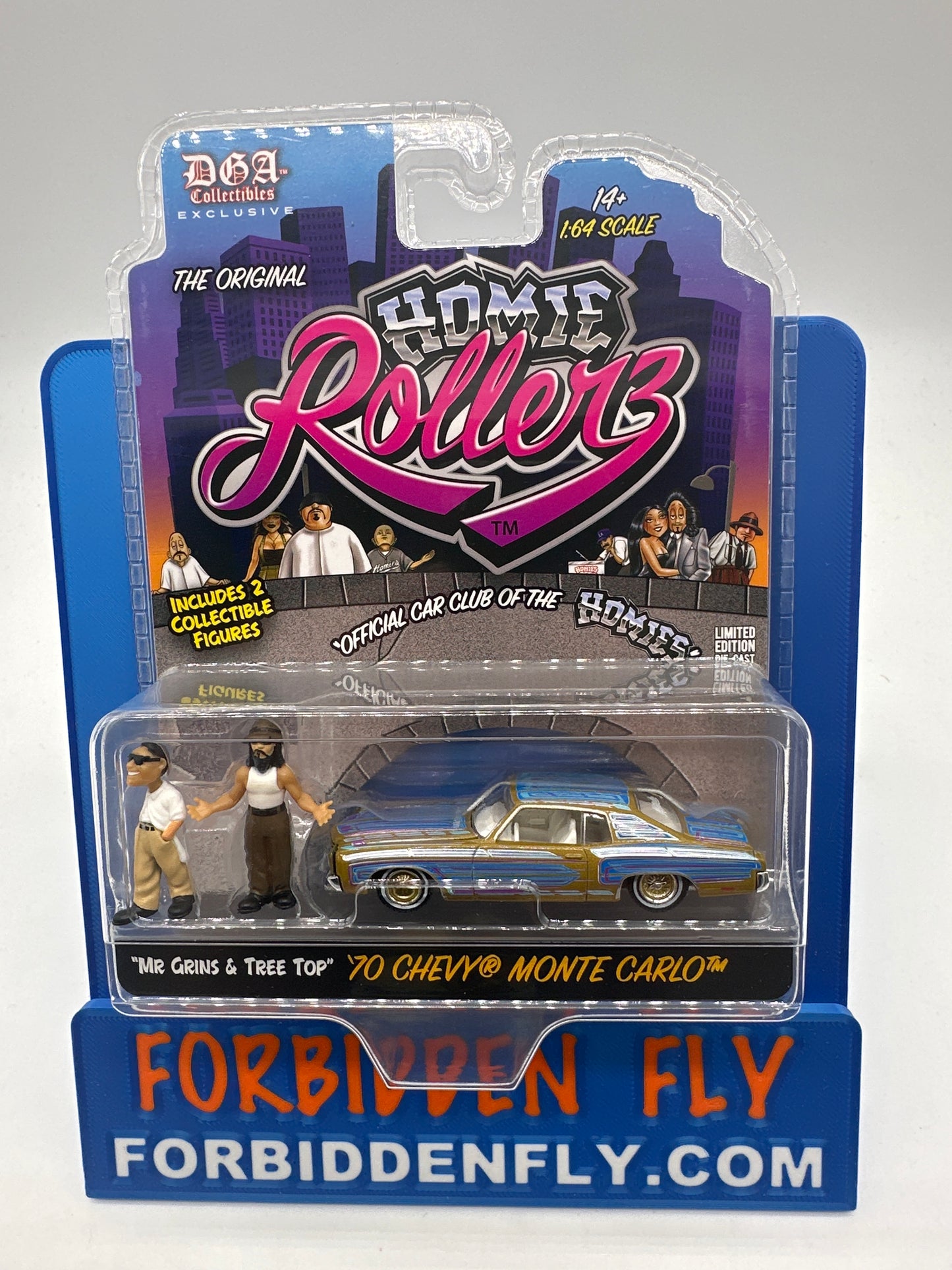GreenLight & DGA Collectibles - 2025 Series 1 Homie Rollerz - ‘70 Chevy Monte Carlo With Mr. Grins & Tree Top Homies - Gold Chase