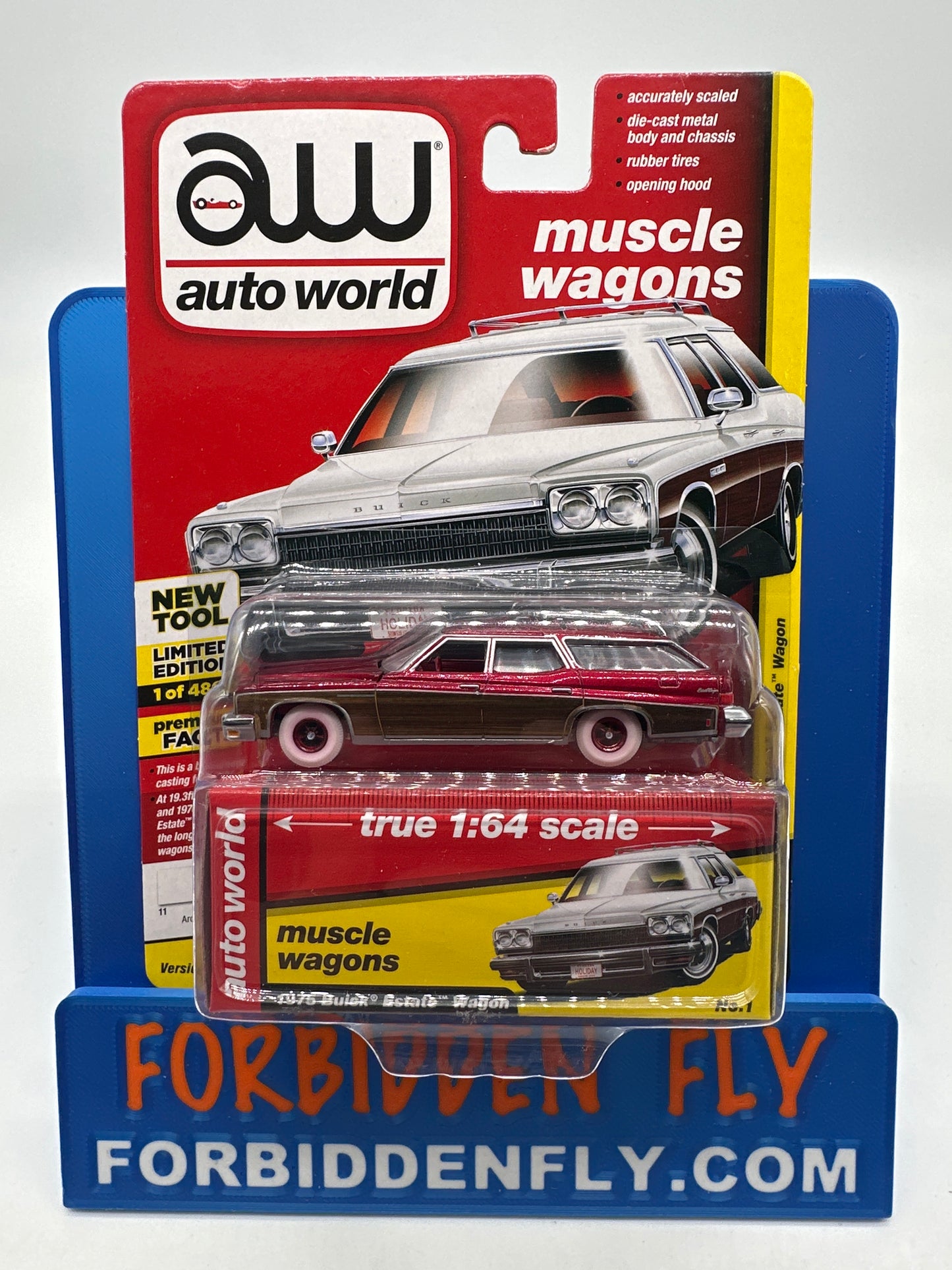 Auto World Muscle Wagons - 2018 Release 4 - 1975 Buick Estate Wagon - Version B - Ultra Red - Chase