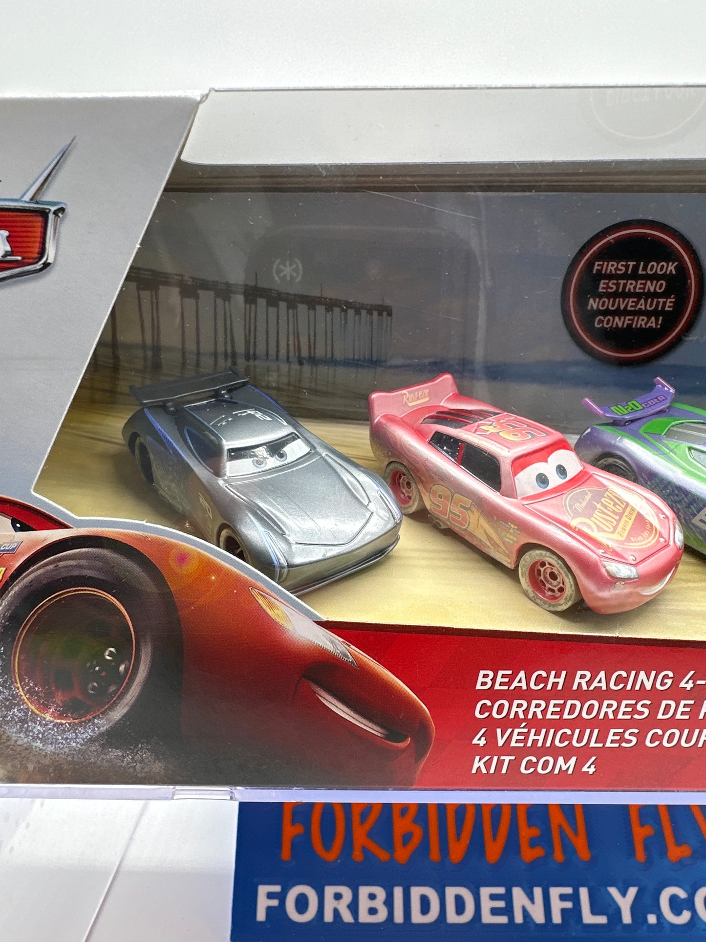 Disney Pixar Cars Movie - Fireball Beach Racing (Four) 4 Pack - Jackson Storm, Lightning McQueen, H.J. Hollis and Dinoco Cruz Ramirez