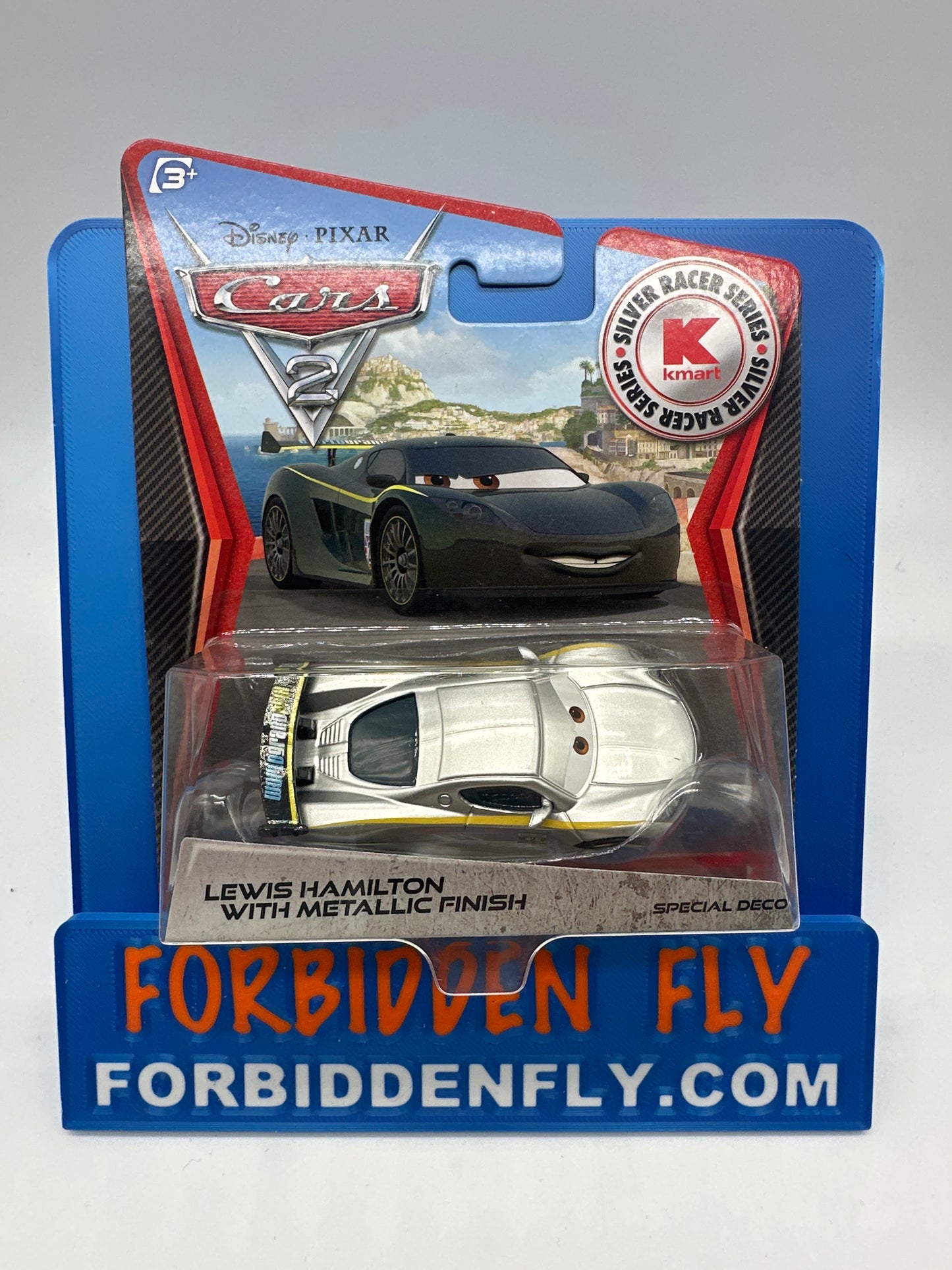 Disney Pixar Cars Movie - K Mart Exclusive Silver Racer Series - Lewis Hamilton with Metallic Finishe