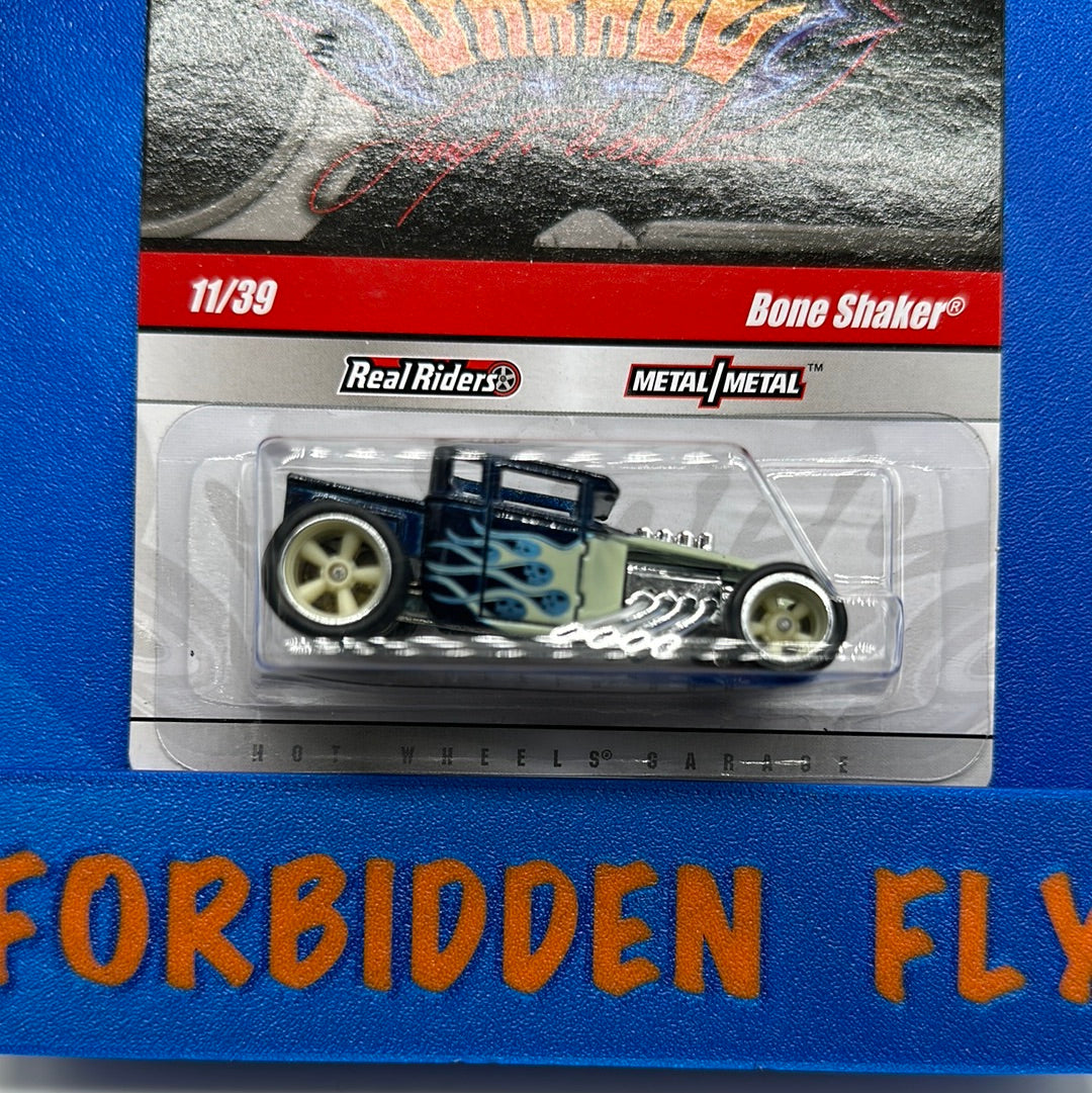 Hot Wheels - 2010 Larry’s Garage Series #11/39 - Bone Shaker - Blue With Flames
