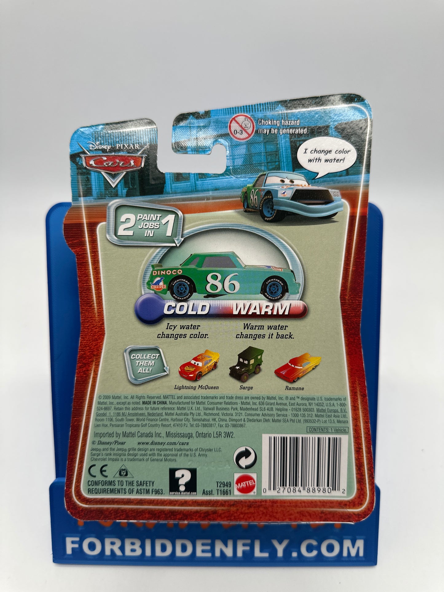 Disney Pixar Cars Movie - 2009 Color Changers - Green to Teal Dinoco Chick Hicks