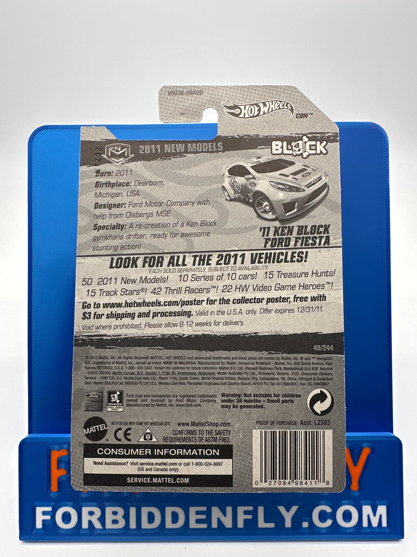 Hot Wheels 2011 Factory Sticker - ‘11 Ken Block Ford Fiesta - White