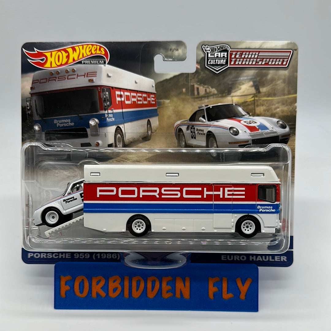 Hot Wheels Car Culture Team Transport - #61 - 1986 Porsche 959 & Euro Hauler