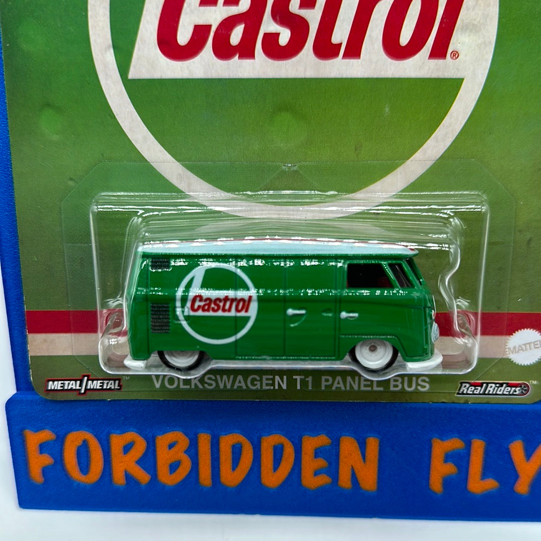 Hot Wheels Premium - Pop Culture Entertainment 2023 Mix U #1/5 - Castrol Oil Volkswagen VW T1 Panel Bus