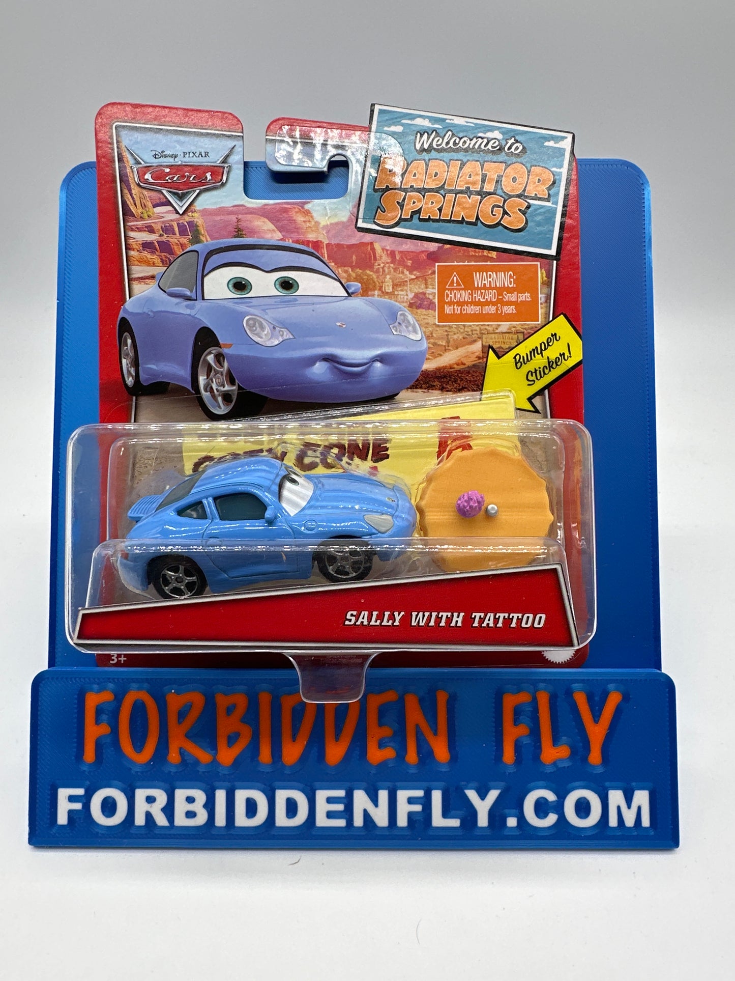 Disney Pixar Cars Movie - Welcome To Radiator Springs Card Series - Sally With Tattoo With Bumper Sticker