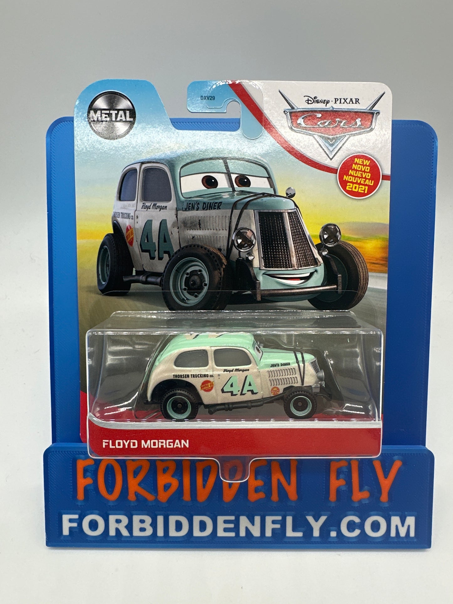 Disney Pixar Cars Movie - Metal Logo Card Release - Thomasville Racer Floyd Morgan (#4A)