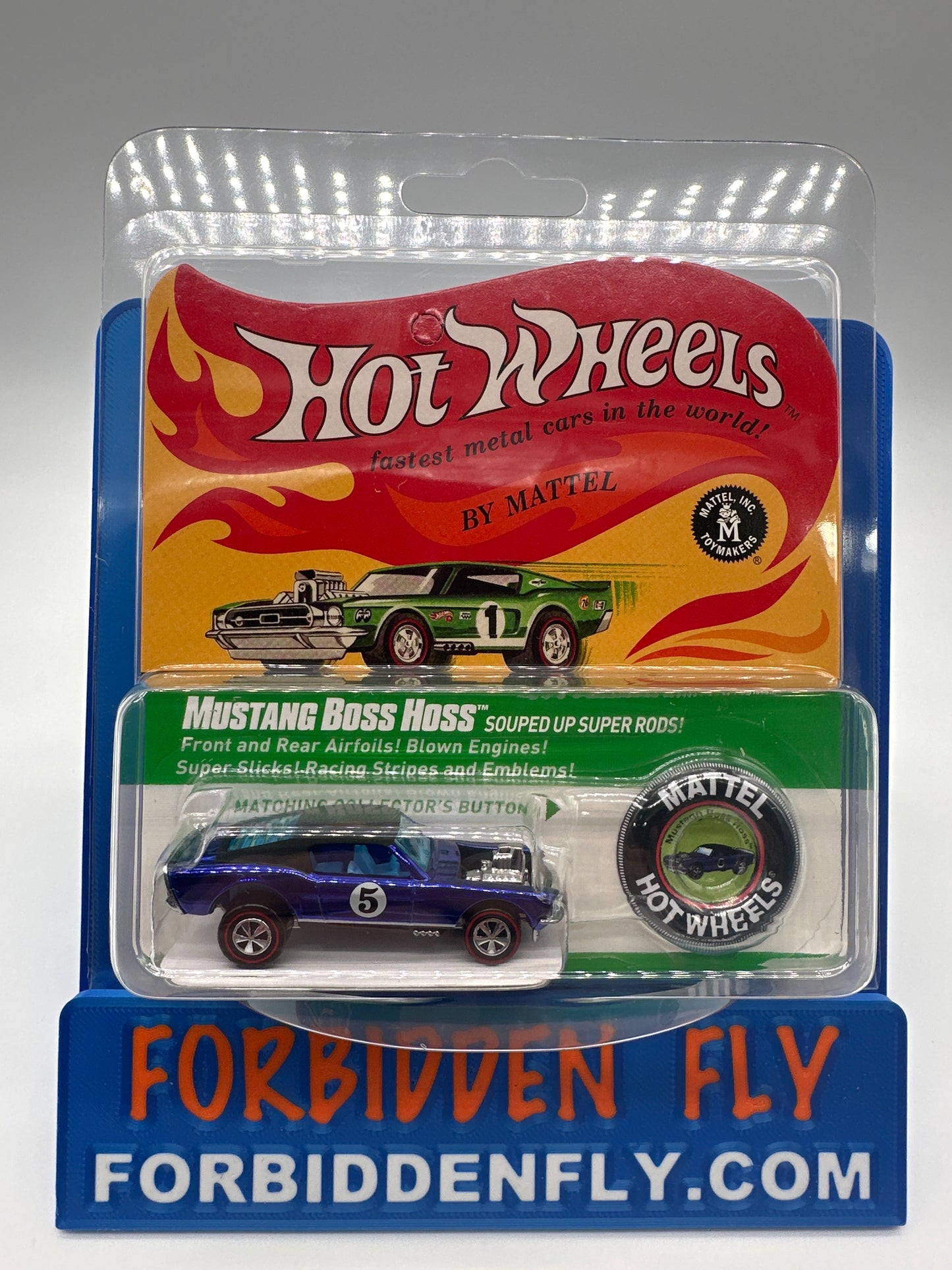 Hot Wheels RLC Red Line Club - 2017 Release - Mustang Boss Hoss - Blue Chrome