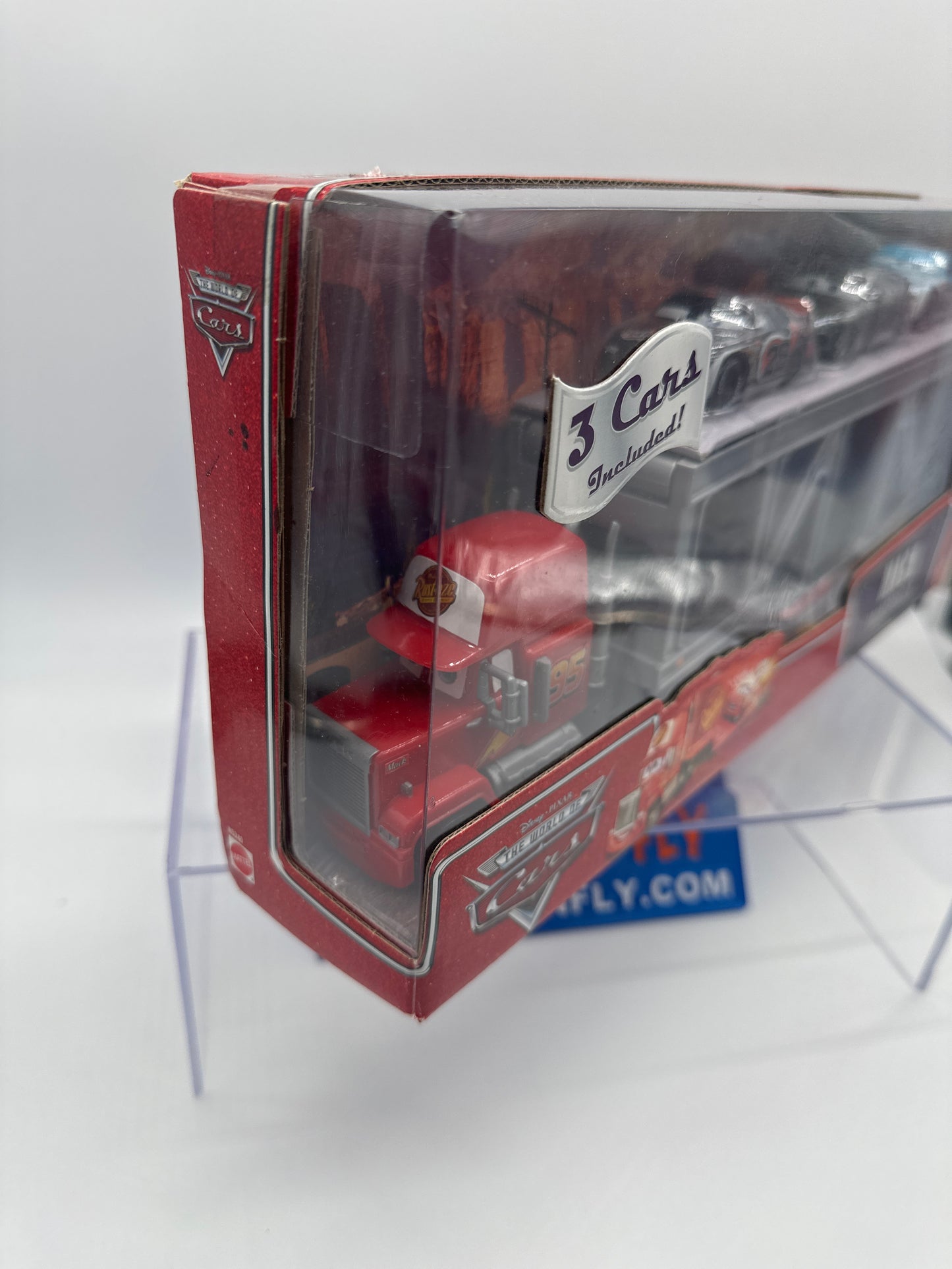 Disney Pixar Cars Movie - World of Cars - Mack Transporter Hauler with 3 Cars Set