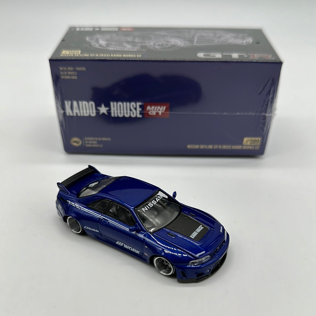 Kaido House (x MiniGT) - Regular Release #089 - Blue Nissan Skyline GT-R (R33) Kaido Works V2