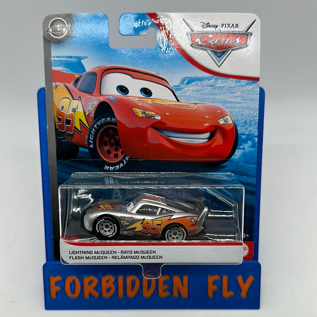 Disney Pixar Cars Movie - Silver Collection Series - Silver Lightning McQueen