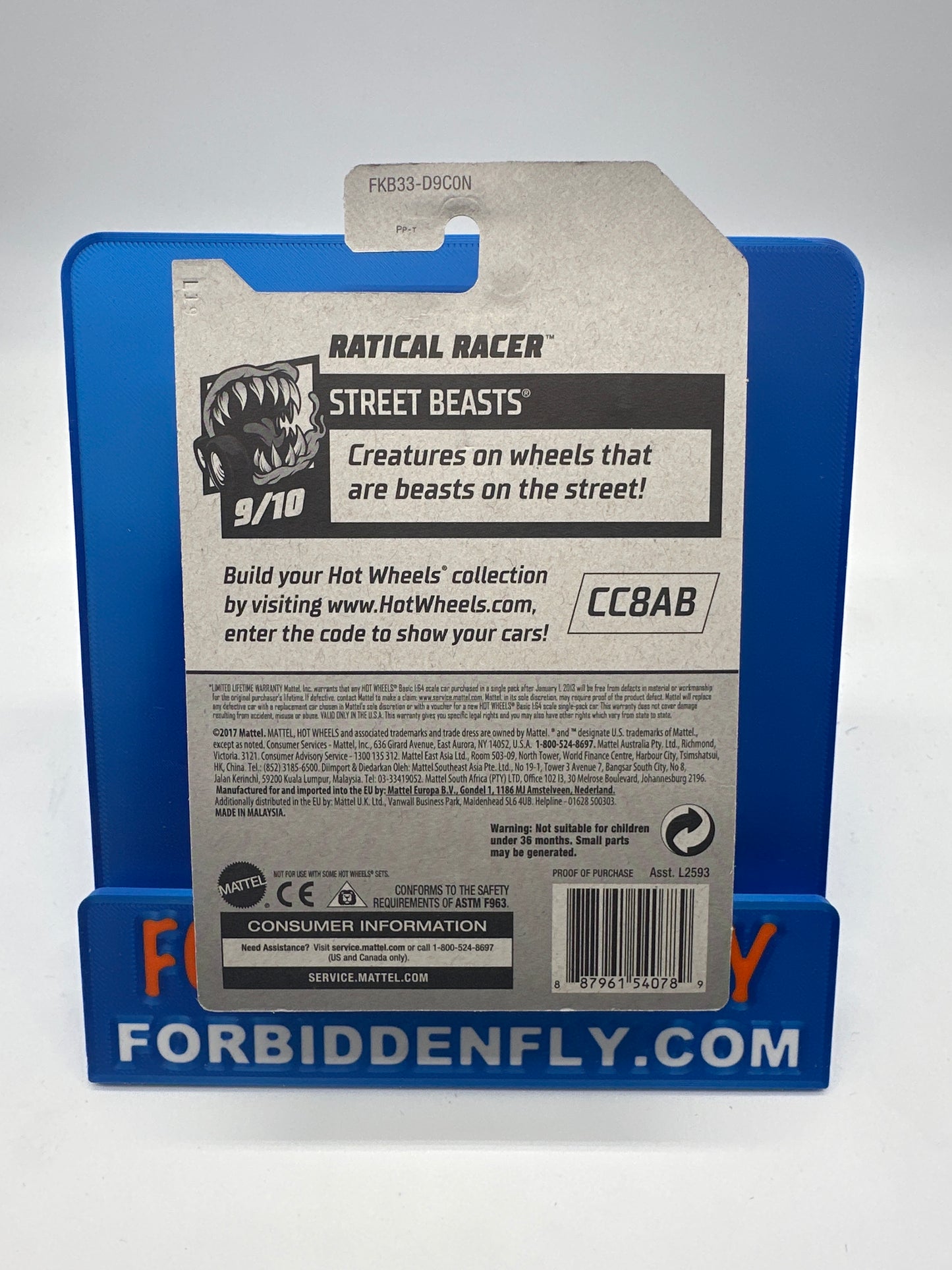 Hot Wheels Regular Treasure Hunt - Factory Stickered 2018 N Case - Ratical Racer *Cracked Blister*