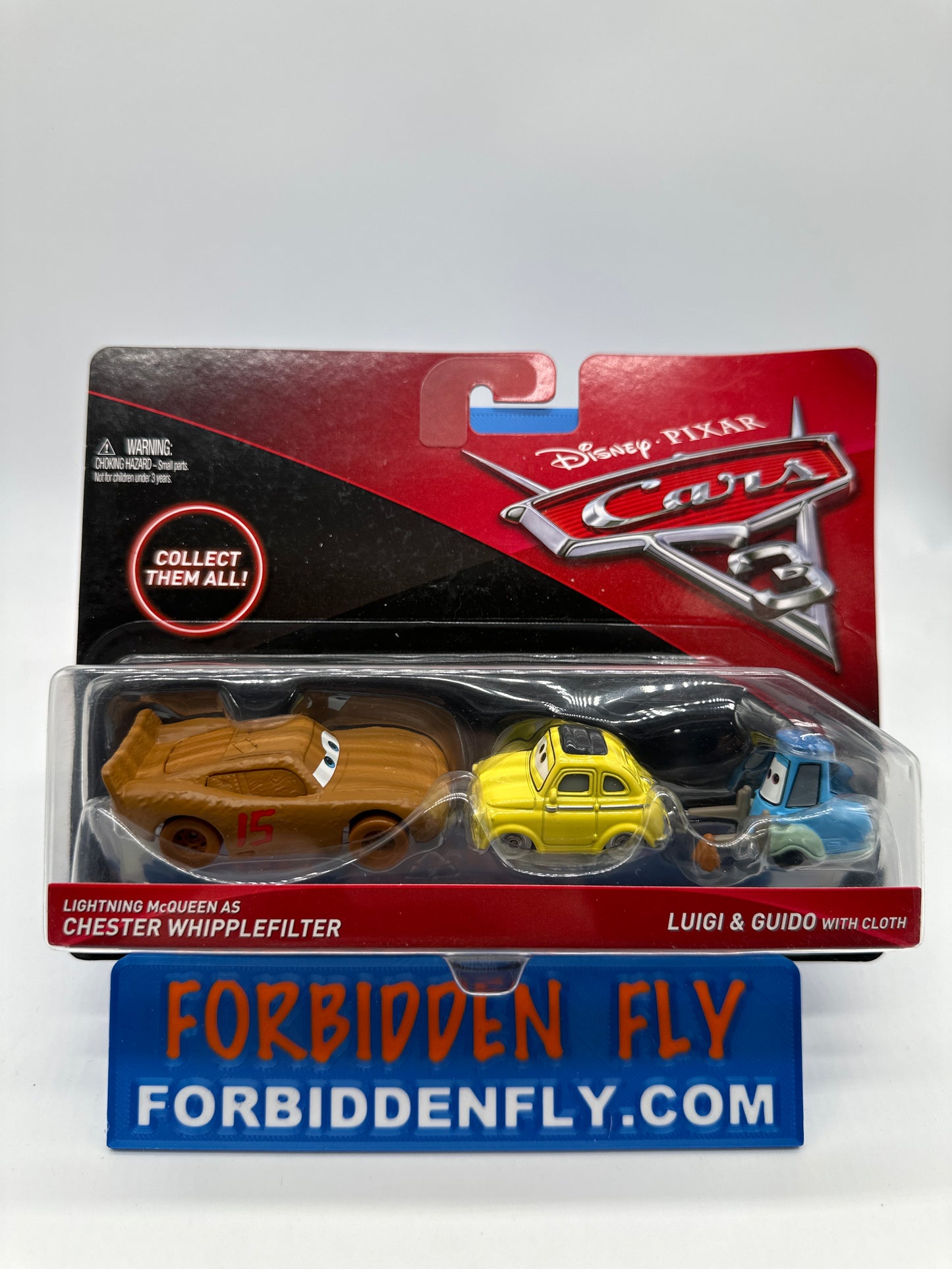 Disney Pixar Cars Movie - Cars 3 (Two) 2 Pack - Lightning McQueen As Chester Whipplefilter & Luigi & Guido With Cloth