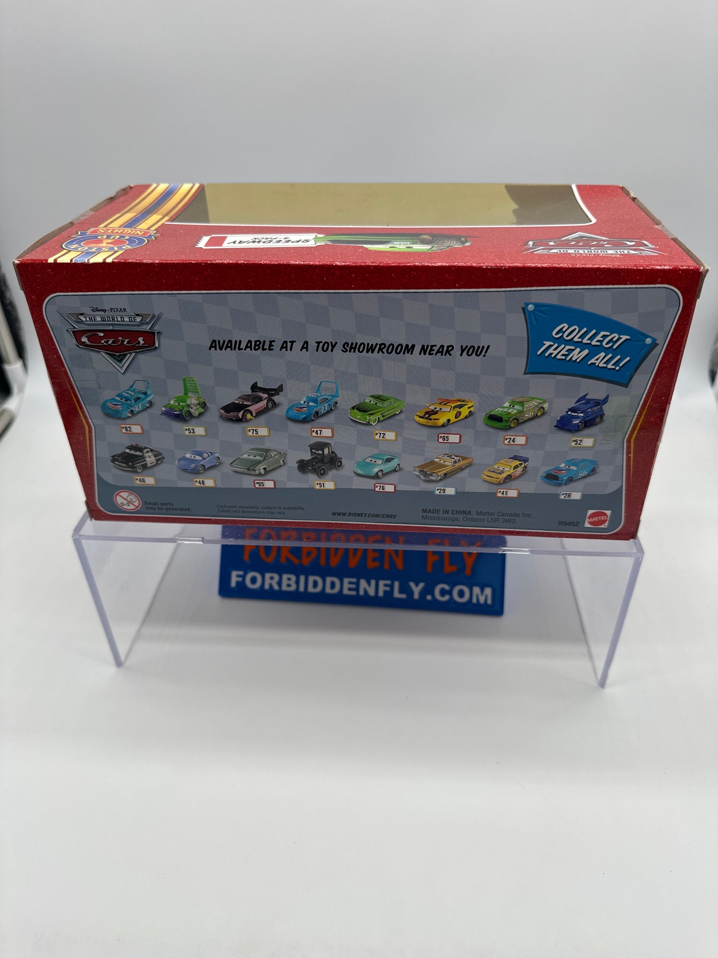 Disney Pixar Cars Movie - Target Exclusive Piston Cup Nights Series - Speedway 4 Pack Set w/ Chick Hicks, Lightning McQueen, Fiber Fuel, Spare O Mint
