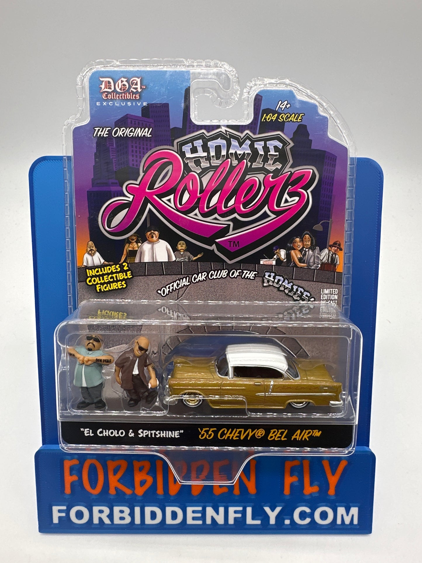 GreenLight & DGA Collectibles - 2025 Series 1 Homie Rollerz - ‘57 Chevy Bel Air With El Cholo & Spitshine Homies - Gold Chase