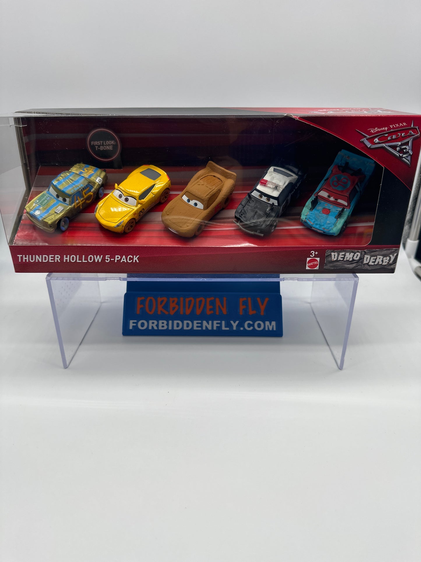 Disney Pixar Cars Movie - Demo Derby Thunder Hollow (Five) 5 Pack - T-Bone, APB, Fishtail, Lightning McQueen as Chester Whipplefilter, Cruz Ramirez as Frances Beltline