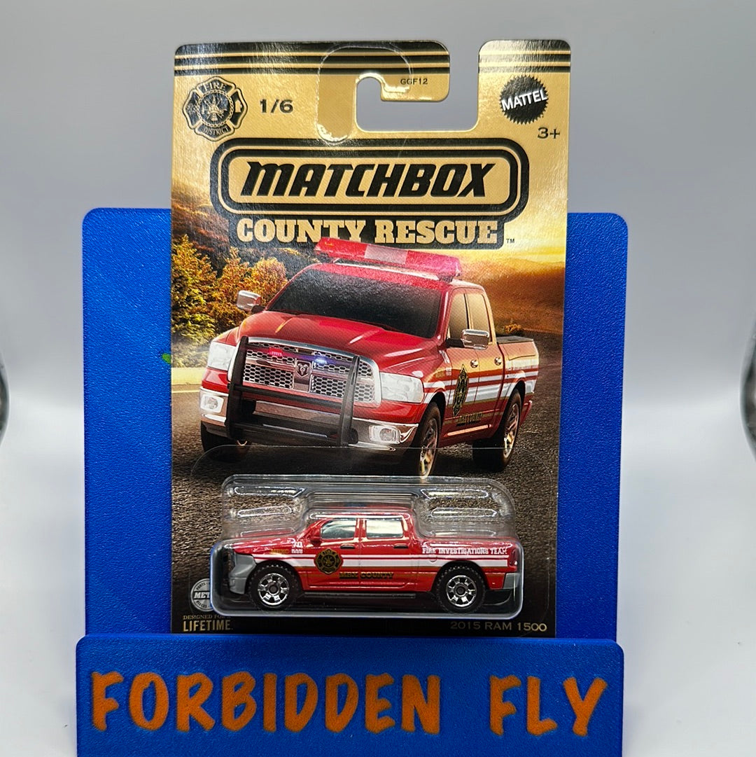 Matchbox - 2023 Wal Mart Exclusive - County Rescue Series #1/6 - 2015 Ram 1500 - Red