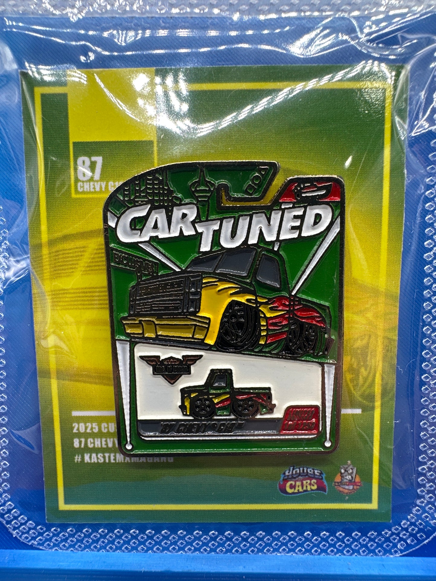 CarTuned Merchandise - 2025 Diecast Super Convention Exclusive - Green ‘87 Chevy C10 - Whole Card Version