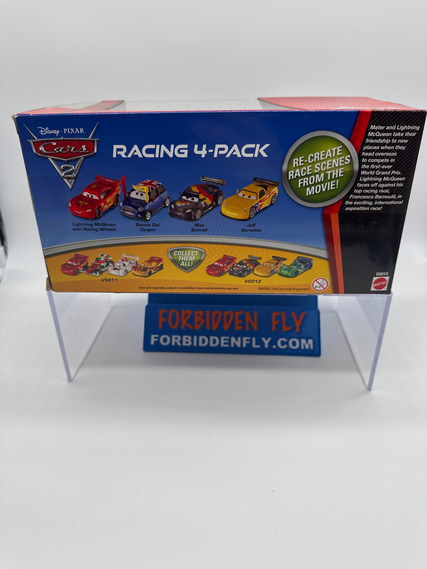 Disney Pixar Cars Movie - Target Exclusive Cars 2 Racing (Four) 5 Pack - Jeff Gorvette, Max Schnell, Lightning McQueen with Racing Wheels, Ronnie Del Cooper