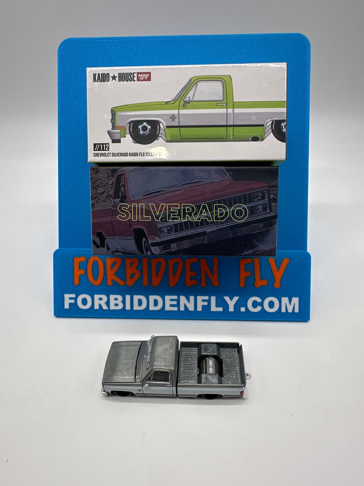 Kaido House (x MiniGT) - Raw Chase Release #112 - Chevrolet Silverado Kaido Flo Yellow V1