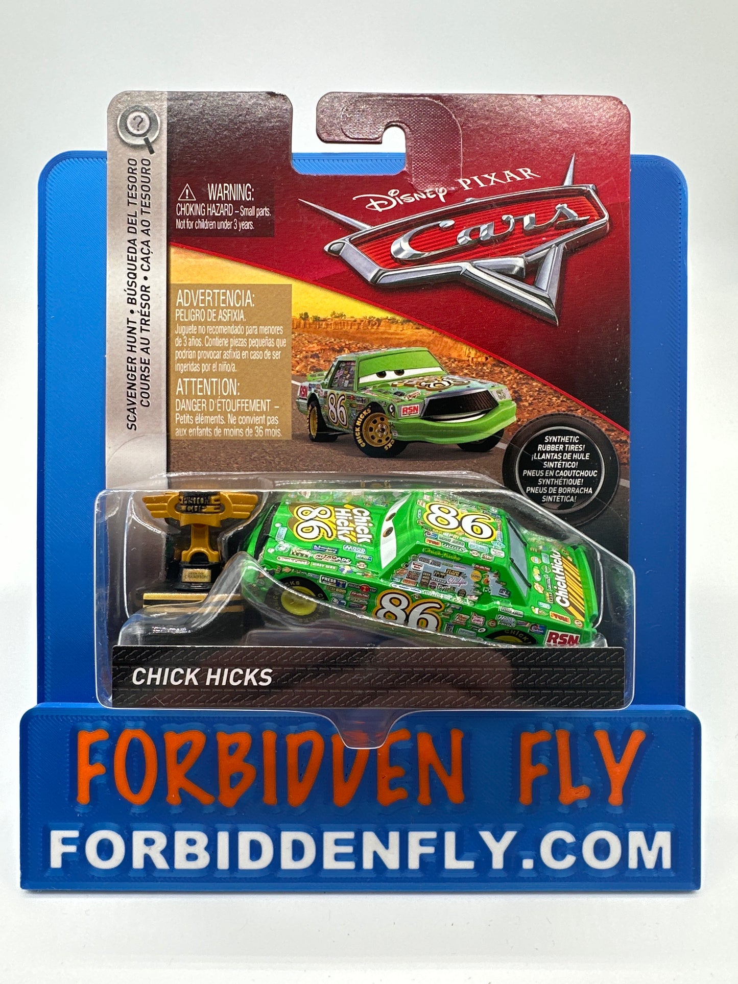 Disney Pixar Cars Movie - Scavenger Hunt Chase With Rubber Tires - Chick Hicks With Trophy