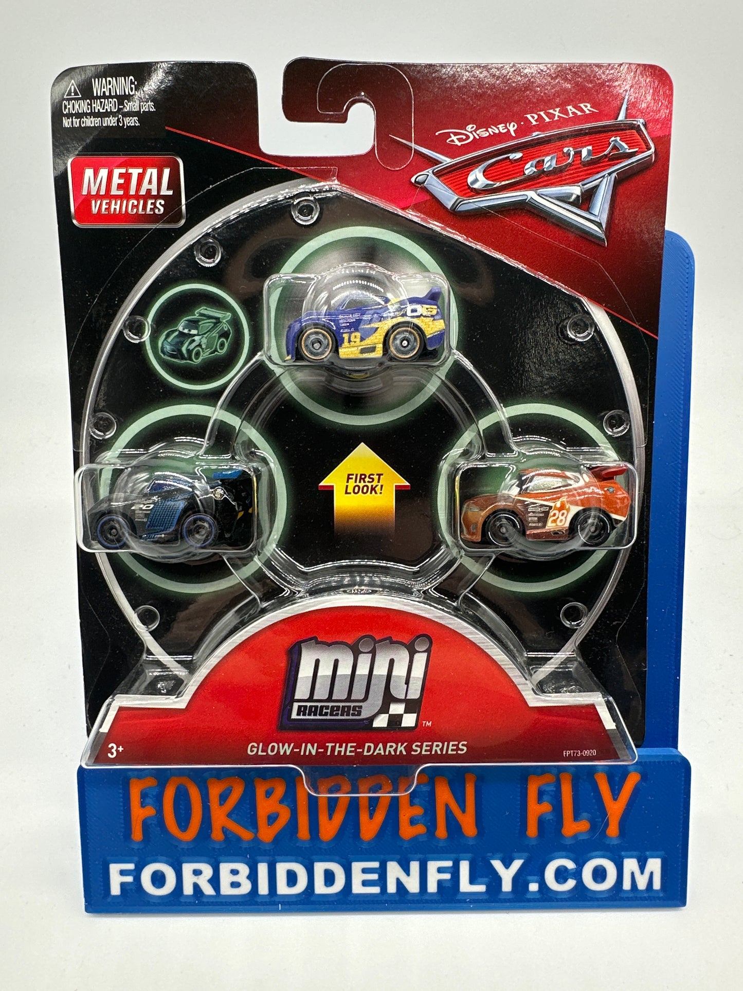 Disney Pixar Cars Movie - Metal Mini Racers 3 Pack - Glow In The Dark Series
