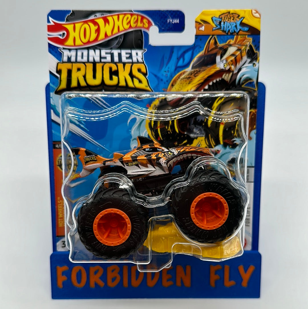 Hot Wheels Monster Trucks - w/ Connect and Crash Car - Tiger Shark