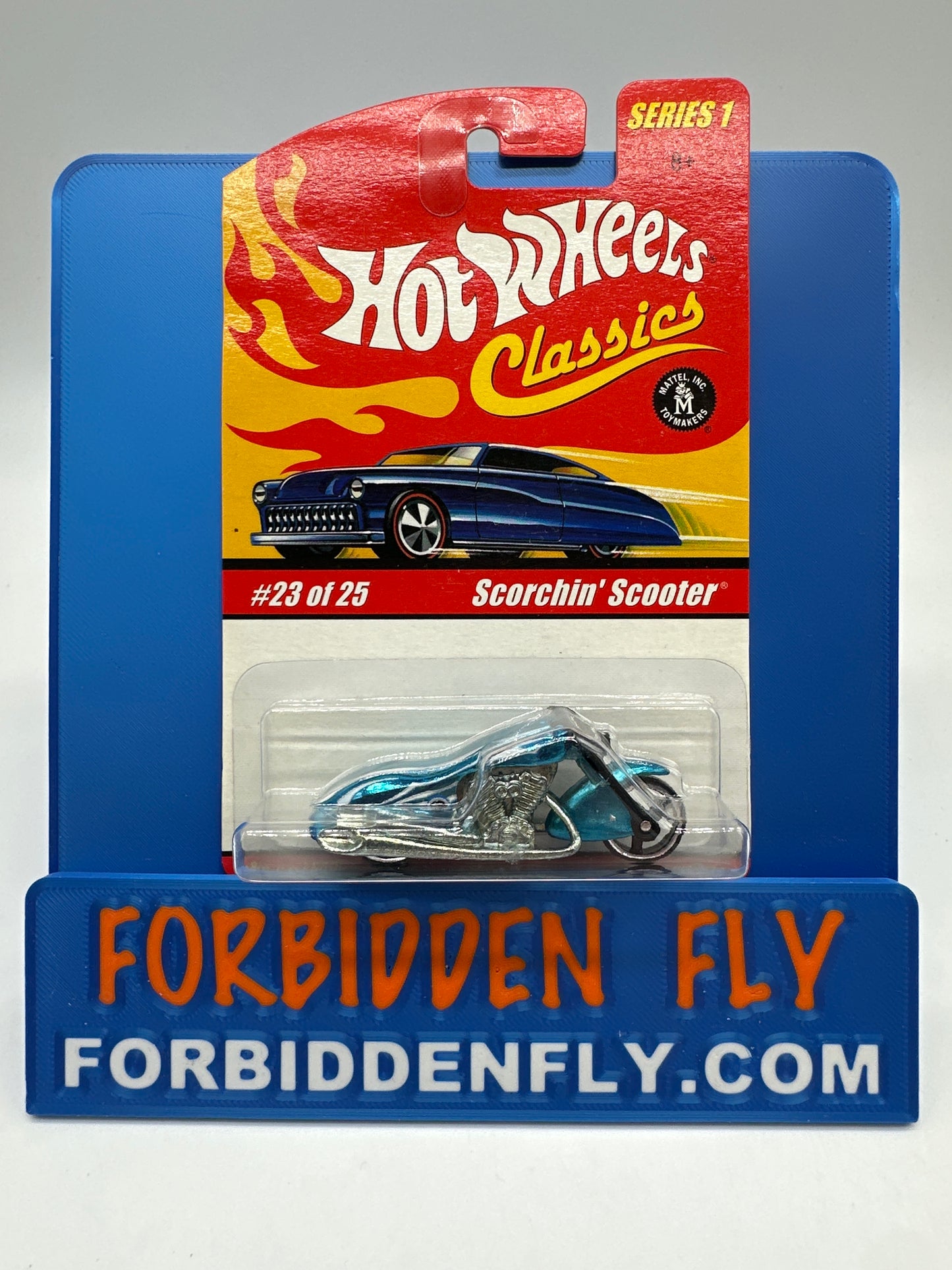 Hot Wheels Classics - Series 1 #23 of 25 - Blue Scorchin’ Scooter