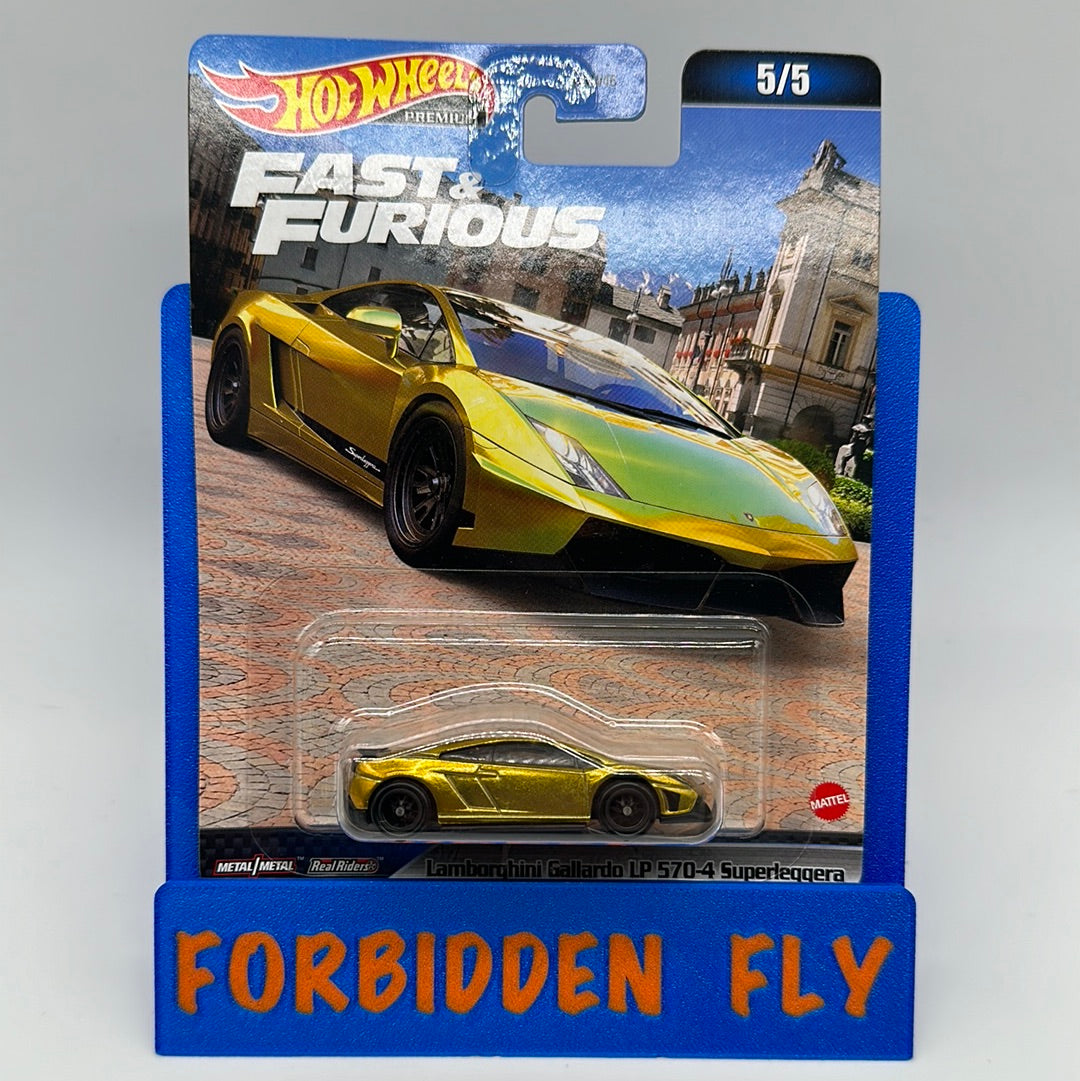Hot Wheels Premium - Retro Entertainment Fast & Furious 2023 Mix D Single - #5/5 - Lamborghini Gallardo LP 570-4 Superleggera