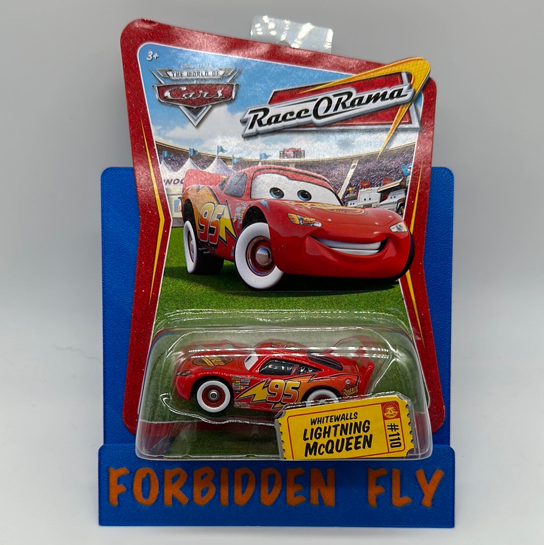 Disney Pixar Cars Movie - Race O Rama - Whitewalls Lightning McQueen