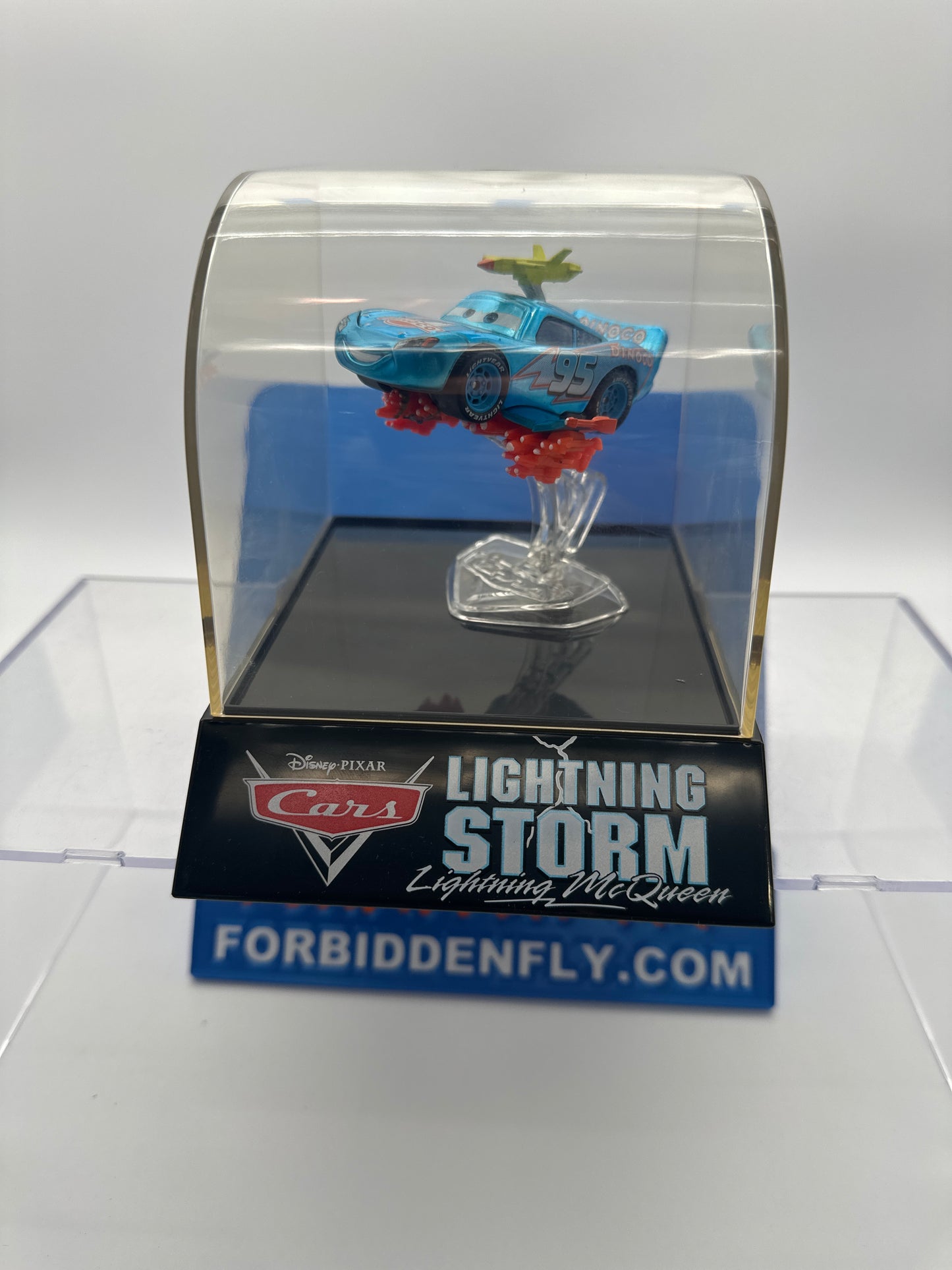 Disney Pixar Cars Movie - 2008 SDCC Comic Con Exclusive - Metallic Lightning Storm Lightning McQueen w/ Display