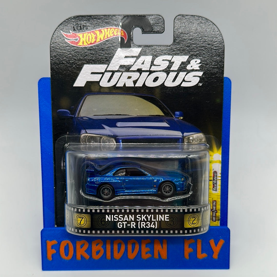 Hot Wheels 2017 Retro Entertainment Premium Single - Fast & Furious Nissan Skyline GT-R (R34) (Movie Reel Packaging)