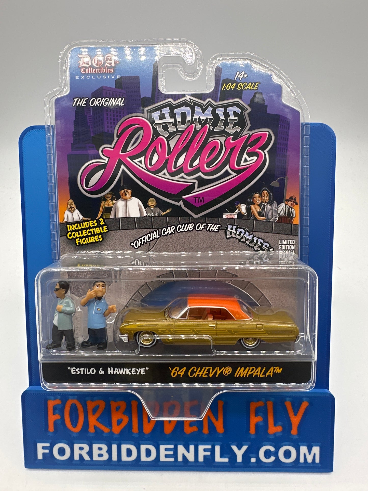 GreenLight & DGA Collectibles - 2025 Series 1 Homie Rollerz - ‘64 Chevy Impala With Estilo & Hawkeye Homies - Gold Chase