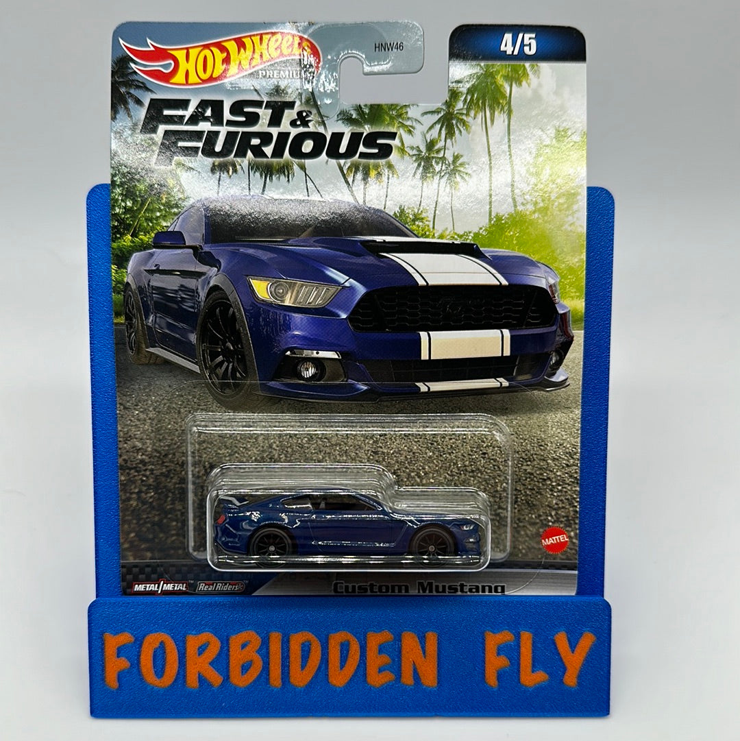 Hot Wheels Premium - Fast & Furious 2023 Retro Mix C Series Single - #4/5 - Blue Custom Mustang