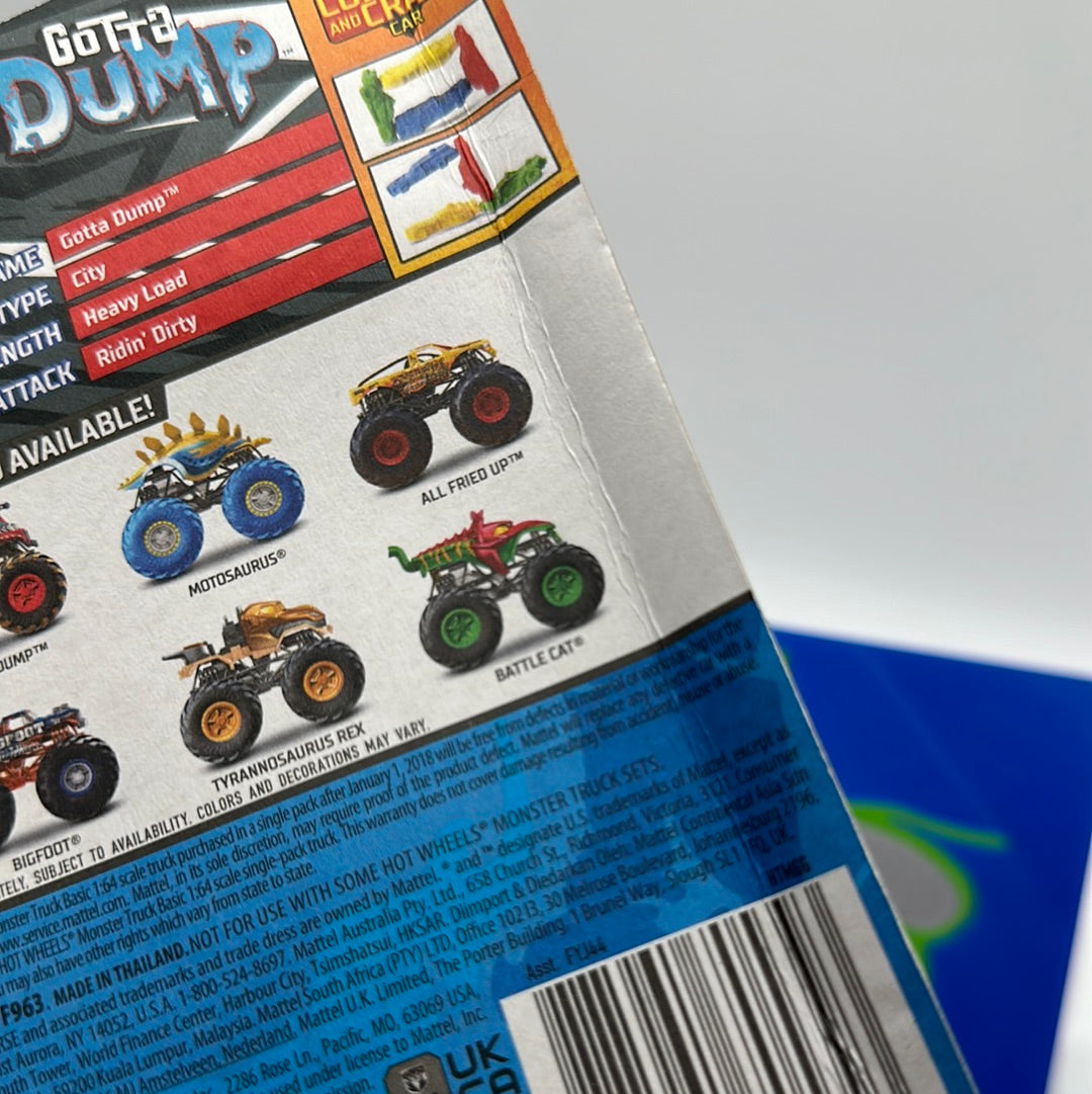 Hot Wheels Monster Trucks - w/ Connect and Crash Car - Gotta Dump