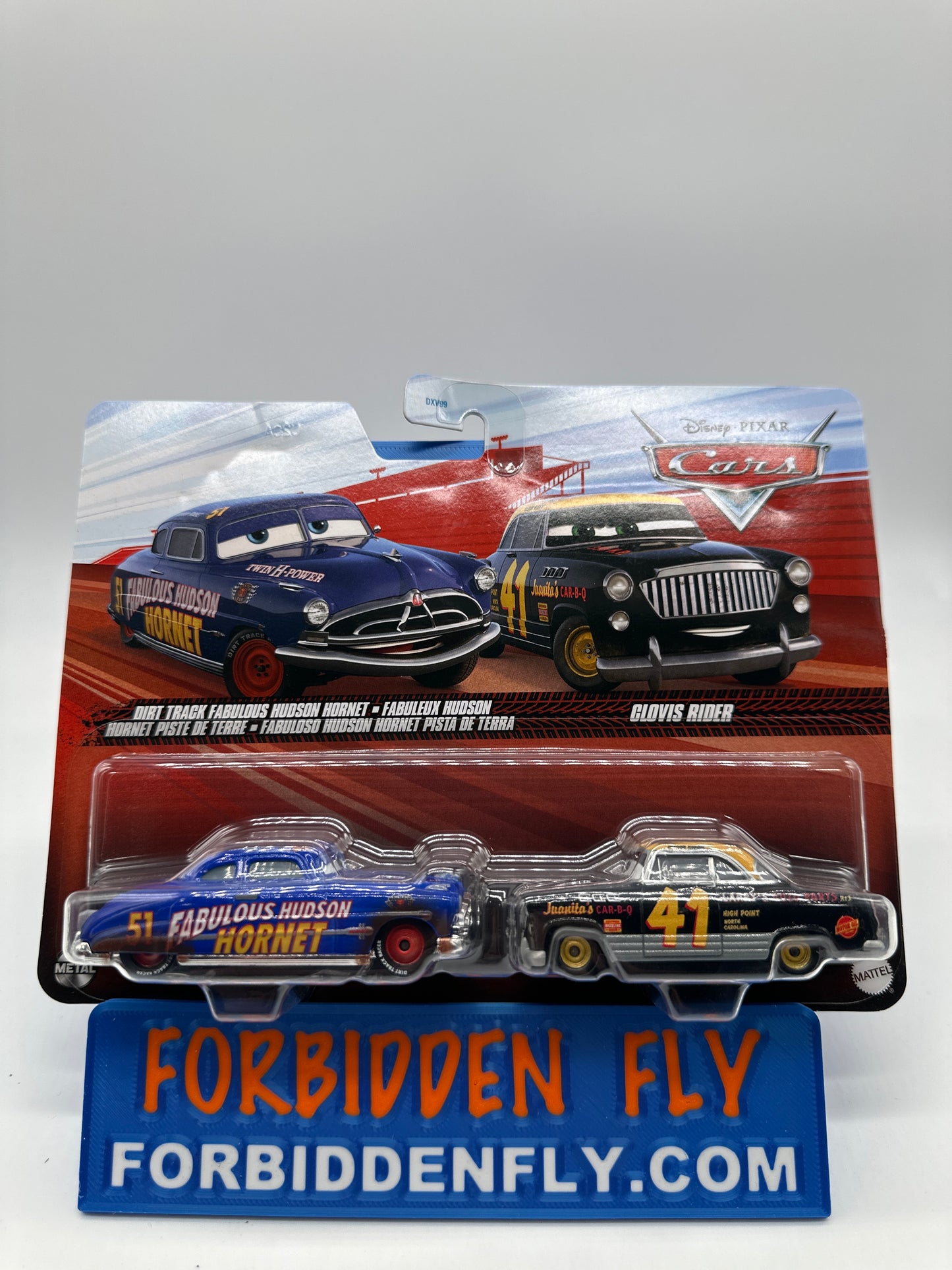 Disney Pixar Cars 2025 - (Two) 2 Pack - Dirt Track Fabulous Hudson Hornet & Clovis Rider