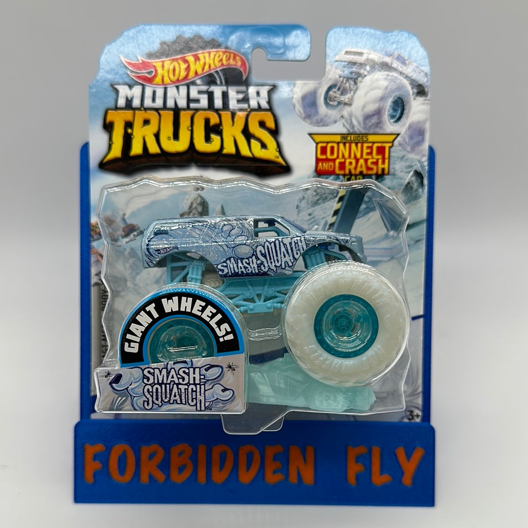 Hot Wheels Monster Trucks - 2021 Blizzard Bashers Series - Giant Wheels Connect & Crash Smash Squatch