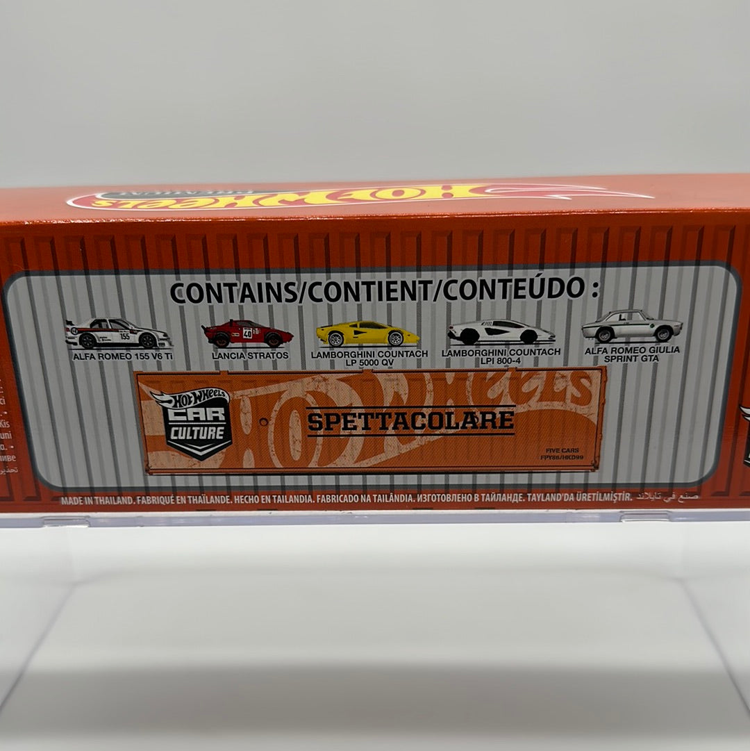 Hot Wheels Car Culture Shipping Cargo Container - Spettacolare Premium Boxed Set Of 5