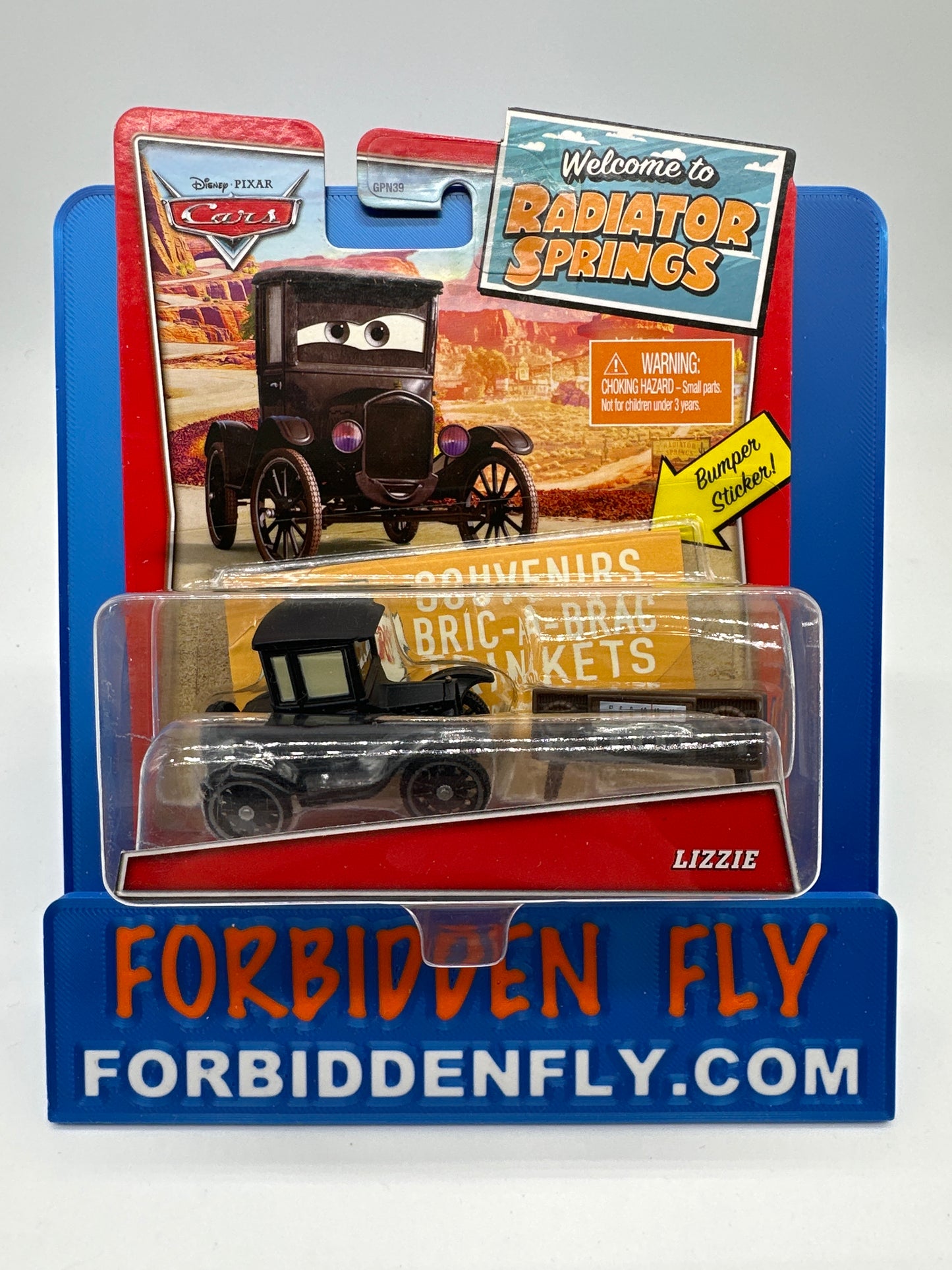 Disney Pixar Cars Movie - Welcome To Radiator Springs Card Series - Lizzie With Bumper Sticker